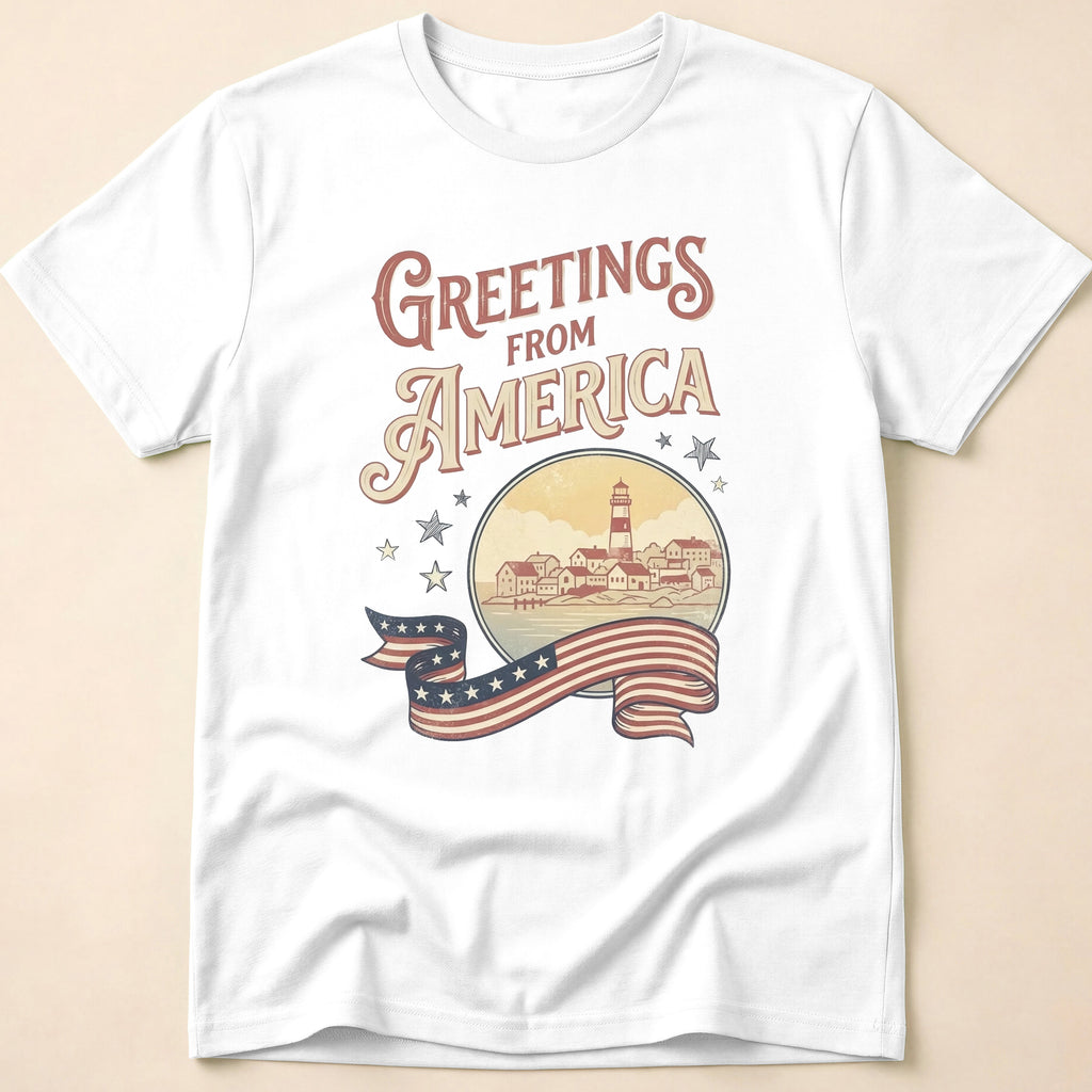 Greetings From America Vintage Postcard T-Shirt
