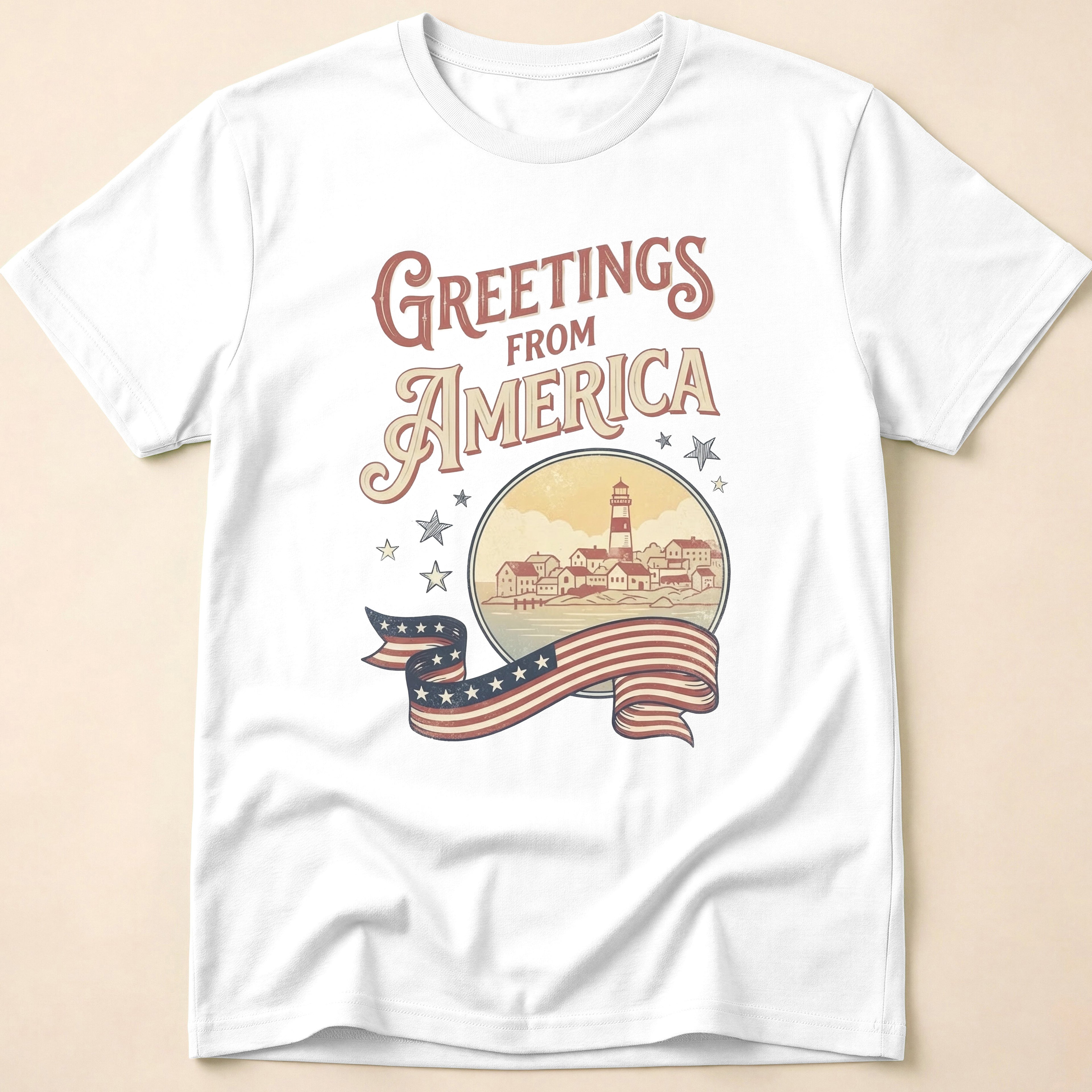 Greetings From America Vintage Postcard T-Shirt