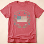 Vintage Floral Home Sweet Home Flag T-Shirt