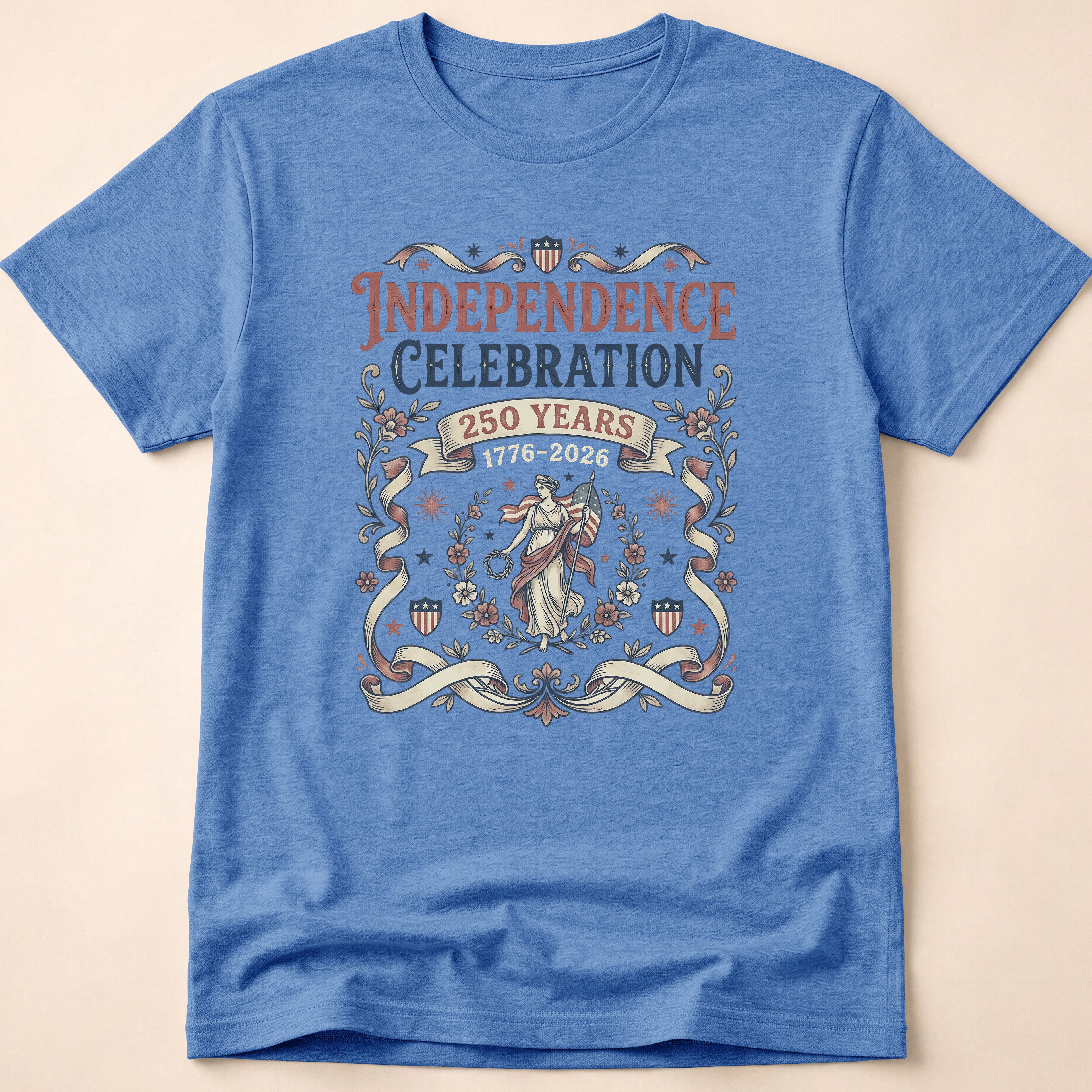 Vintage America 250 Years Lady Liberty T-Shirt