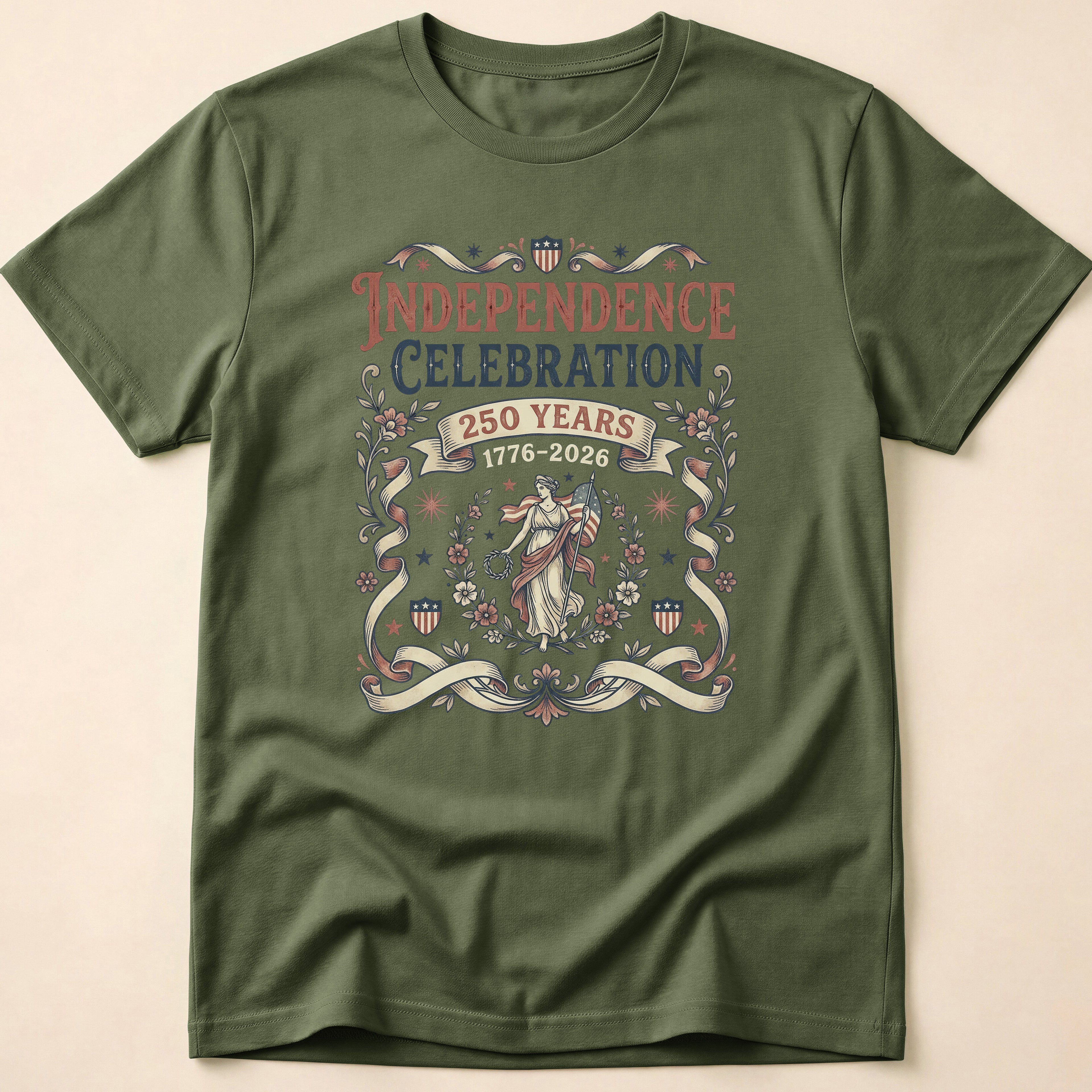 Vintage America 250 Years Lady Liberty T-Shirt