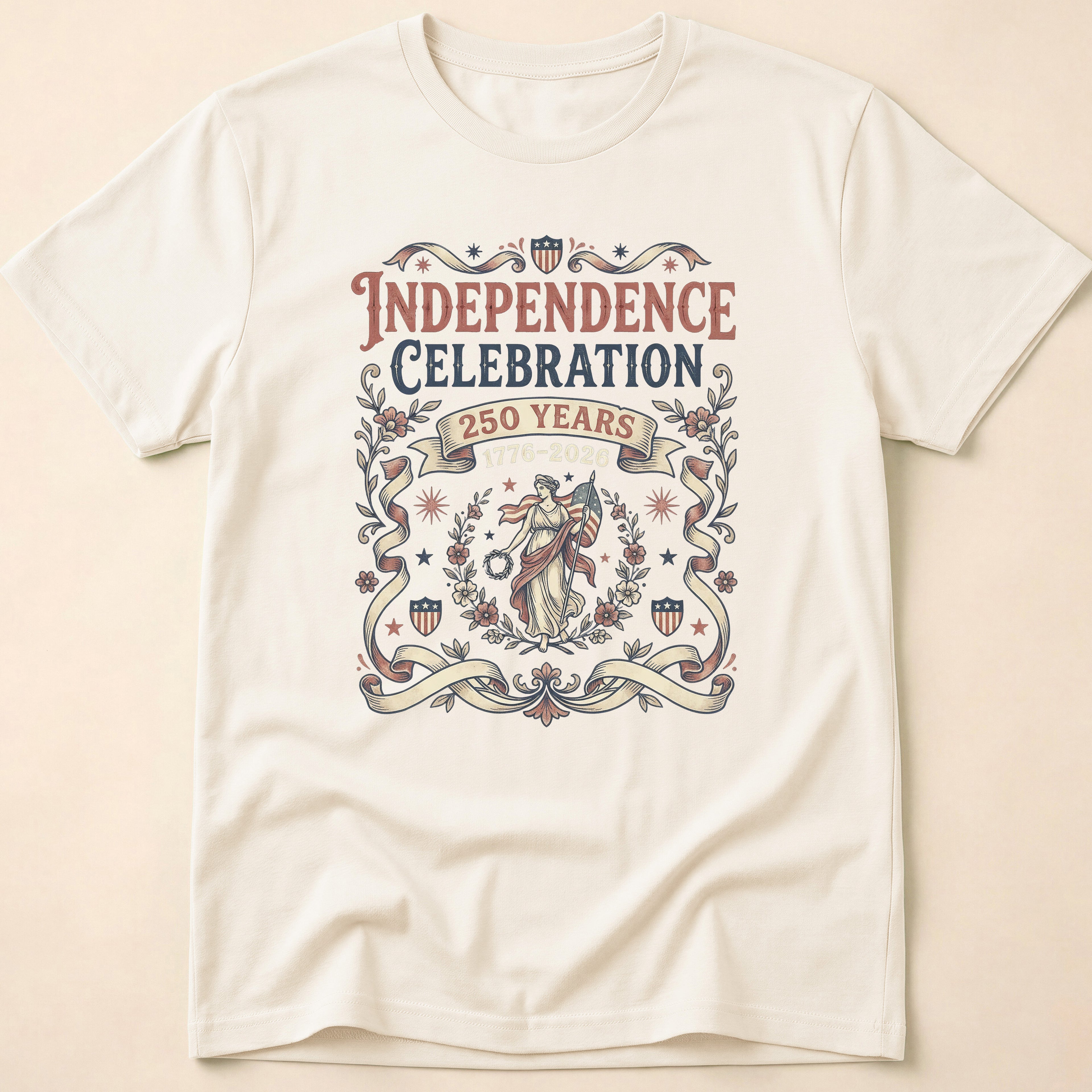 Vintage America 250 Years Lady Liberty T-Shirt