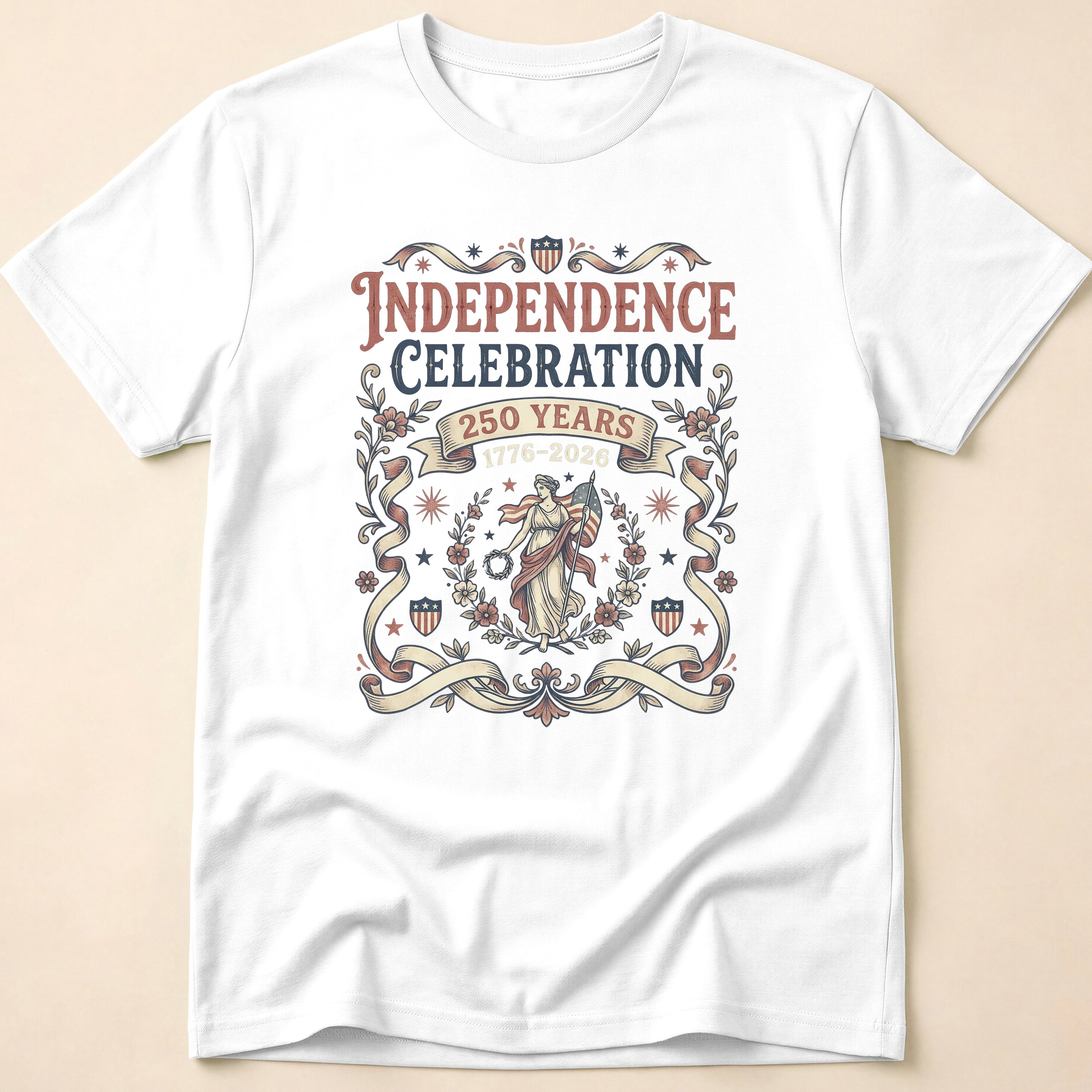 Vintage America 250 Years Lady Liberty T-Shirt