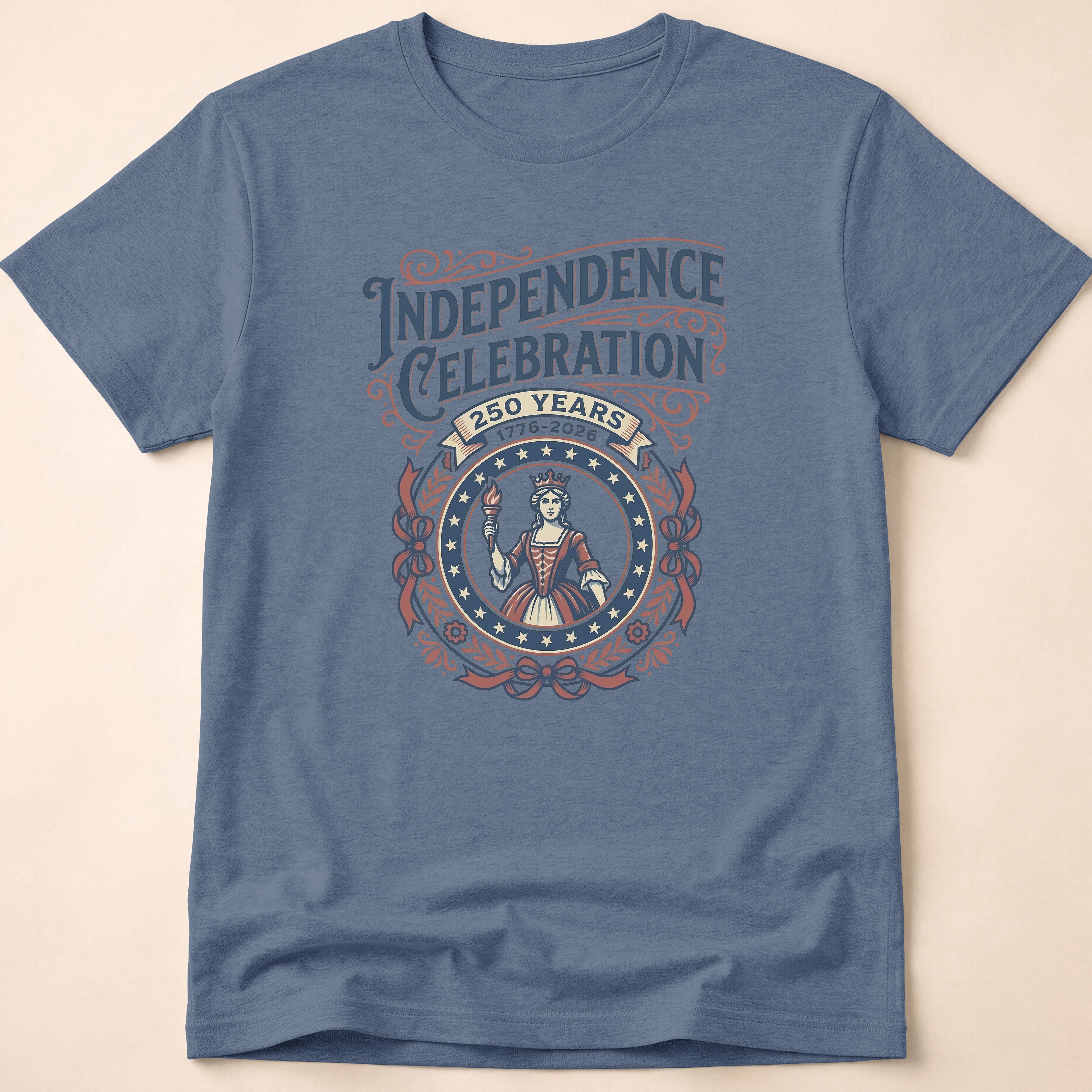 Retro 250 Years Independence Celebration Torch T-Shirt