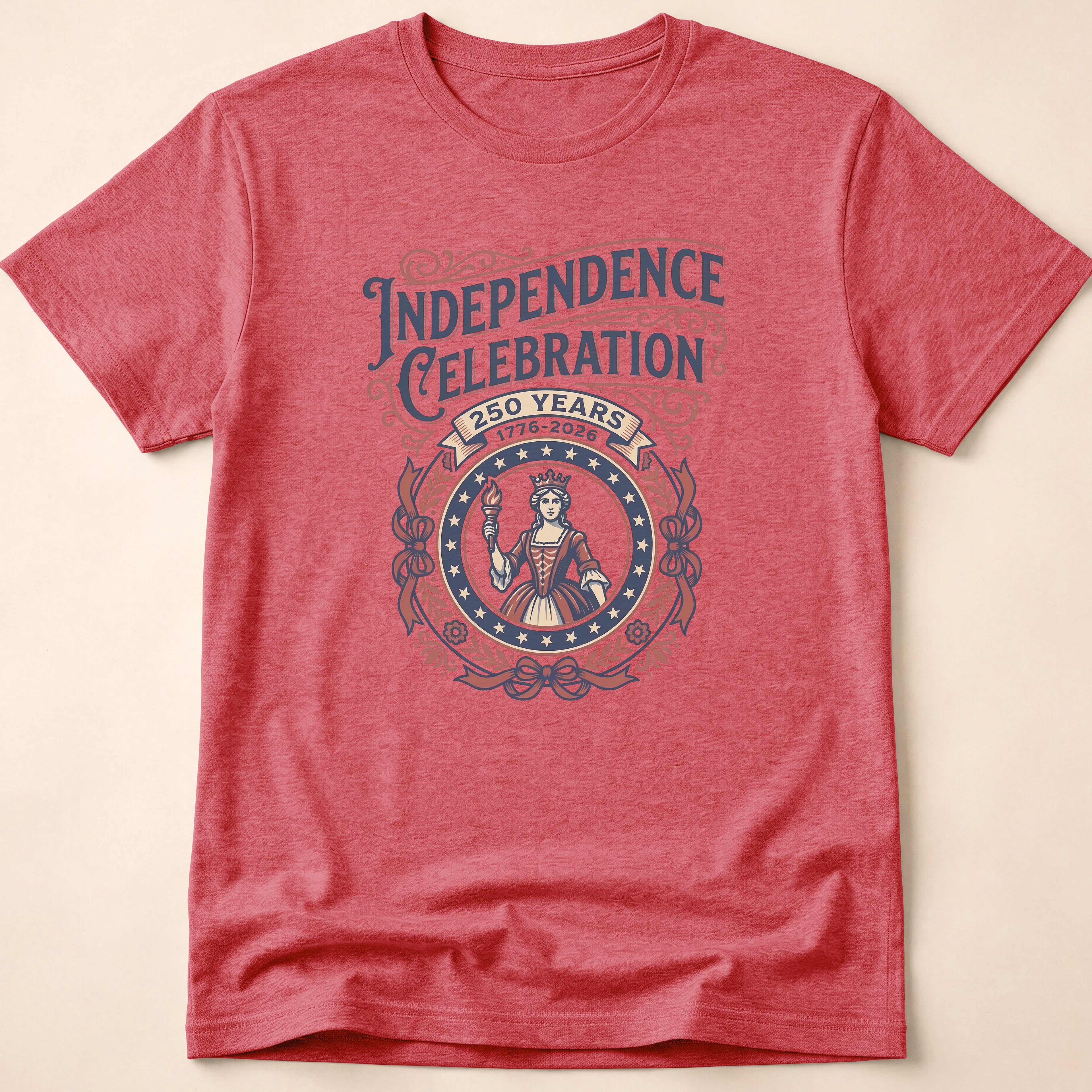Retro 250 Years Independence Celebration Torch T-Shirt