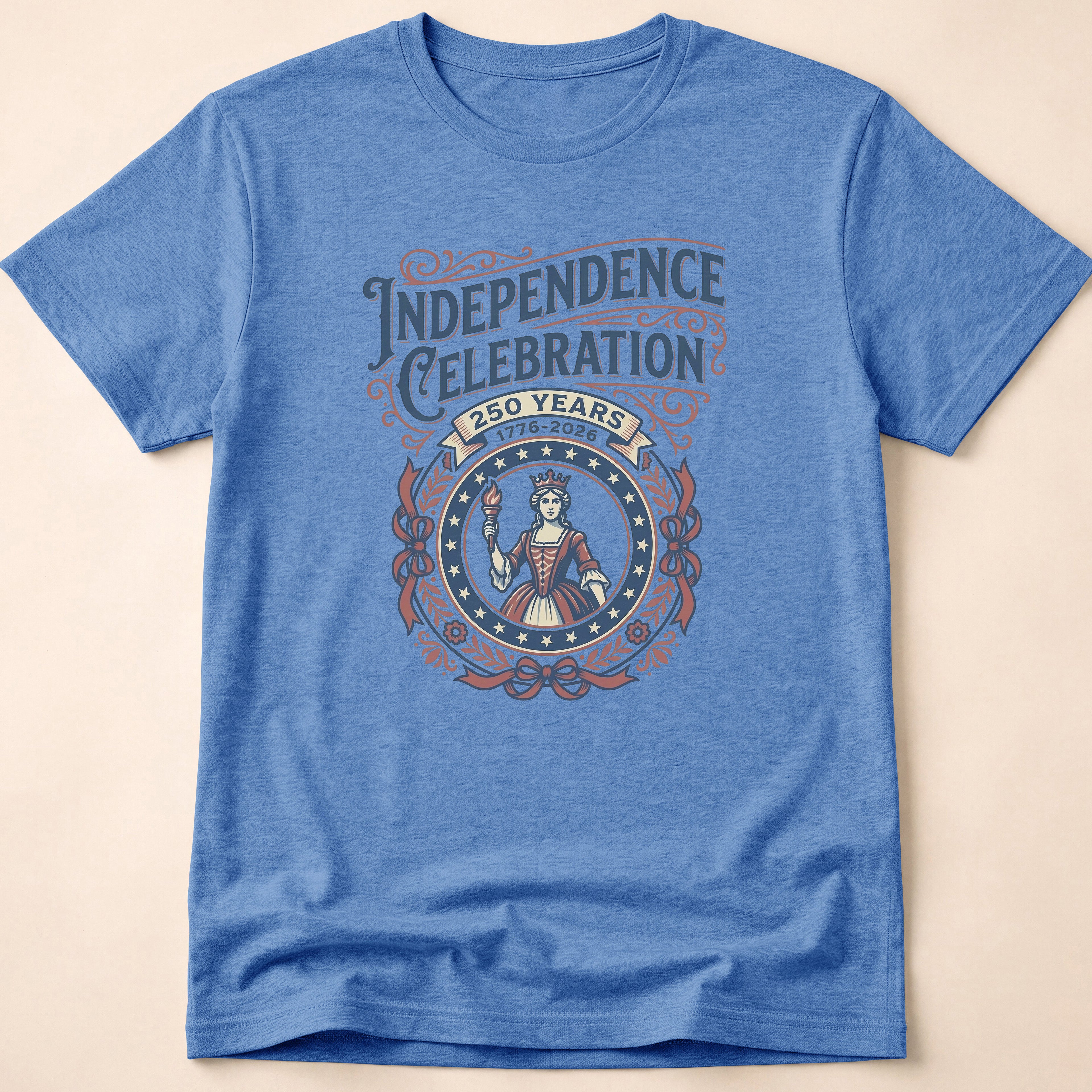 Retro 250 Years Independence Celebration Torch T-Shirt