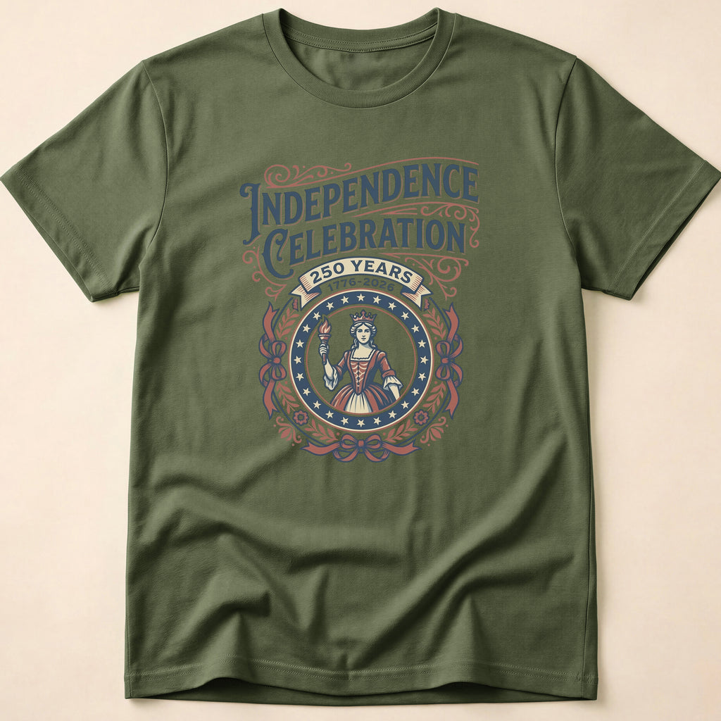 Retro 250 Years Independence Celebration Torch T-Shirt