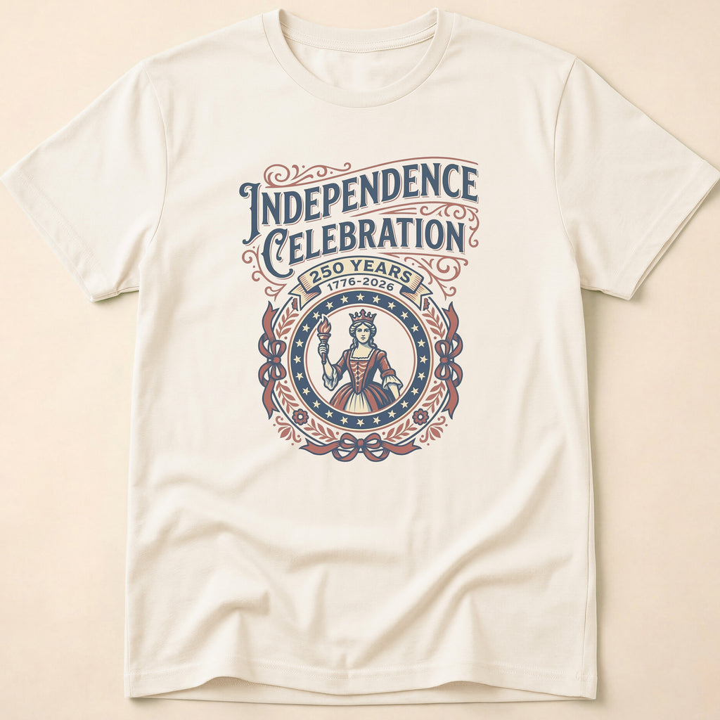 Retro 250 Years Independence Celebration Torch T-Shirt