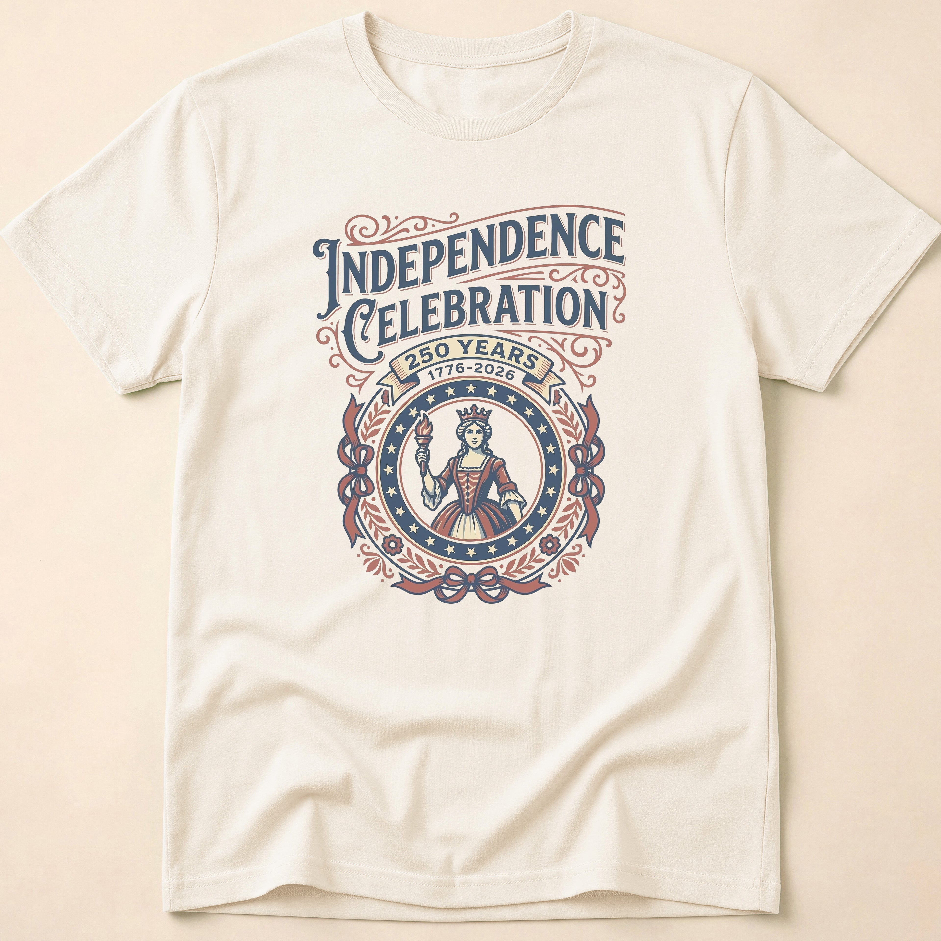 Retro 250 Years Independence Celebration Torch T-Shirt