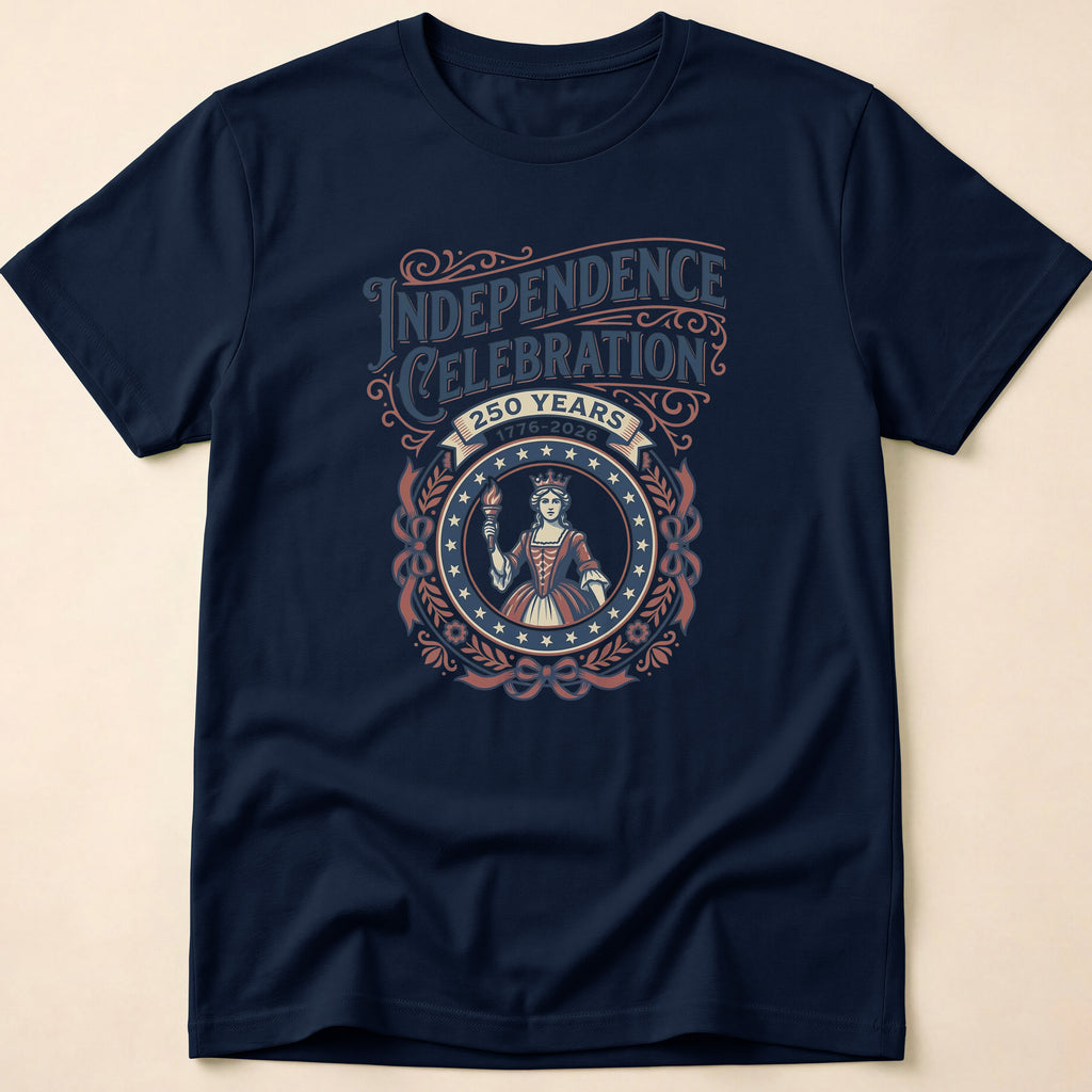 Retro 250 Years Independence Celebration Torch T-Shirt