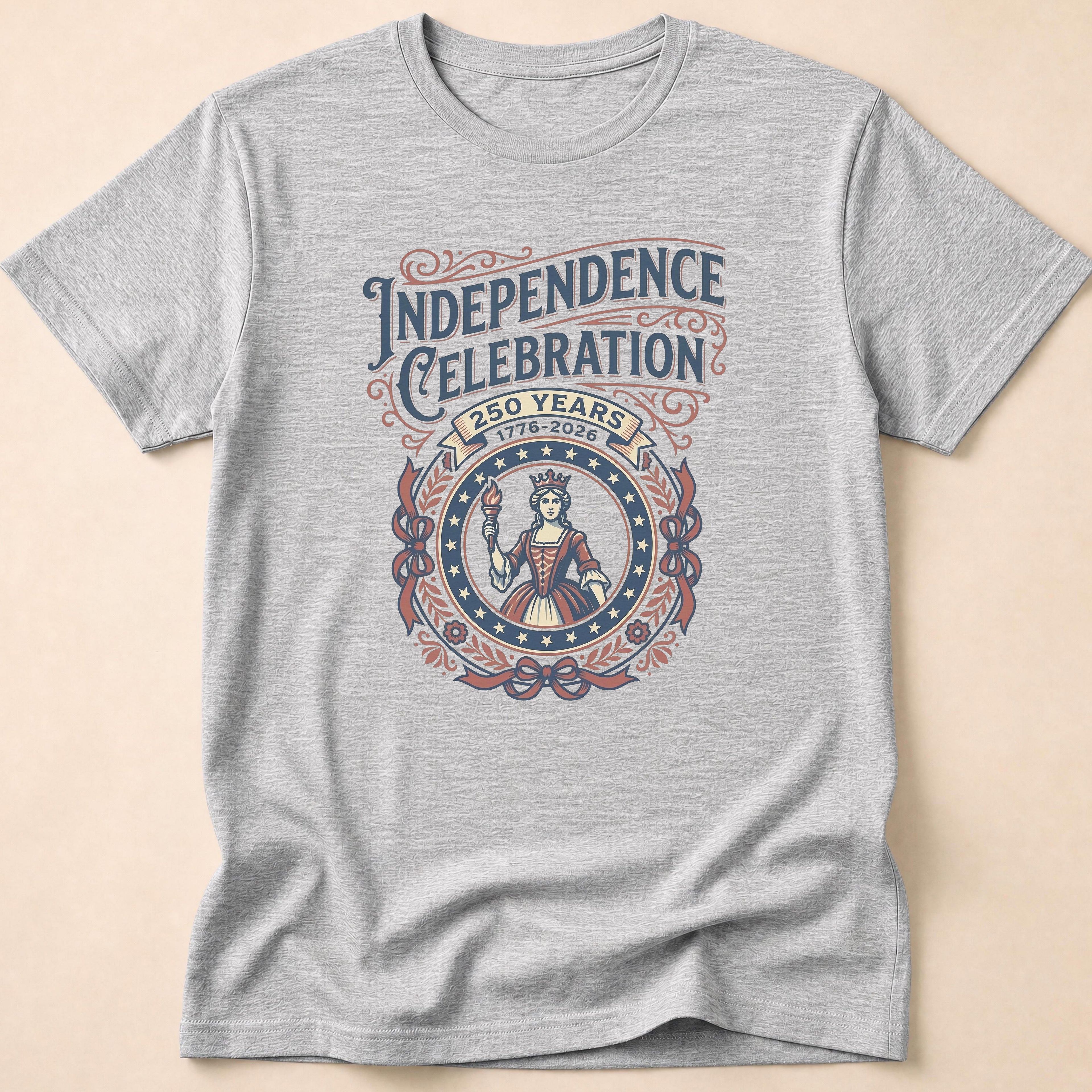 Retro 250 Years Independence Celebration Torch T-Shirt
