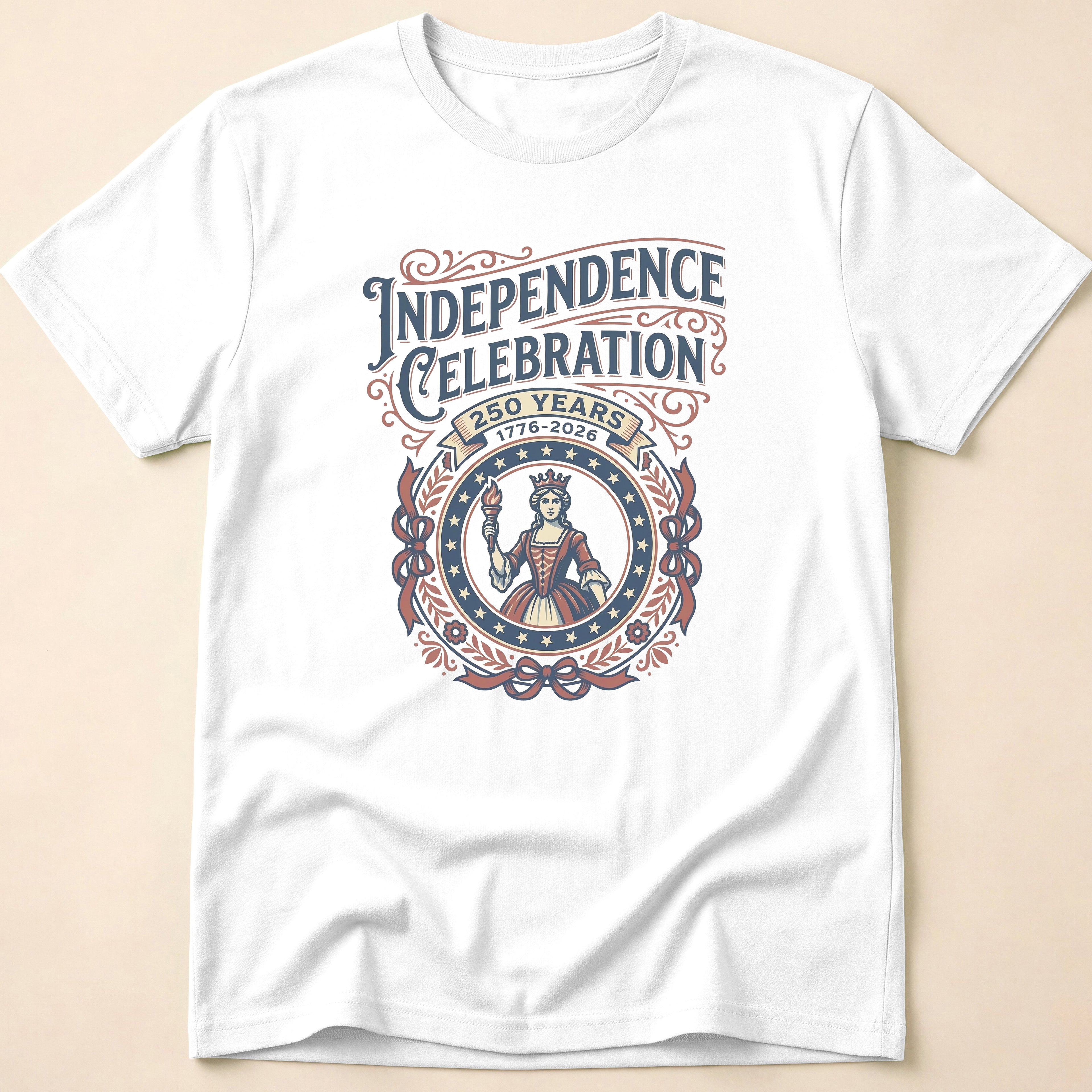 Retro 250 Years Independence Celebration Torch T-Shirt
