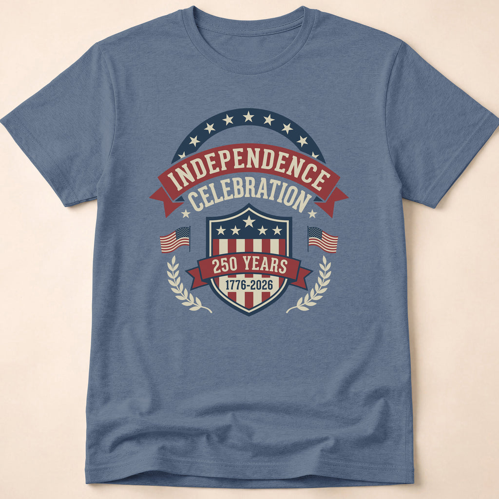 Retro Shield 250 Years Independence Celebration T-Shirt