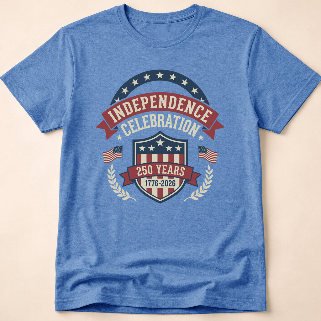 Retro Shield 250 Years Independence Celebration T-Shirt