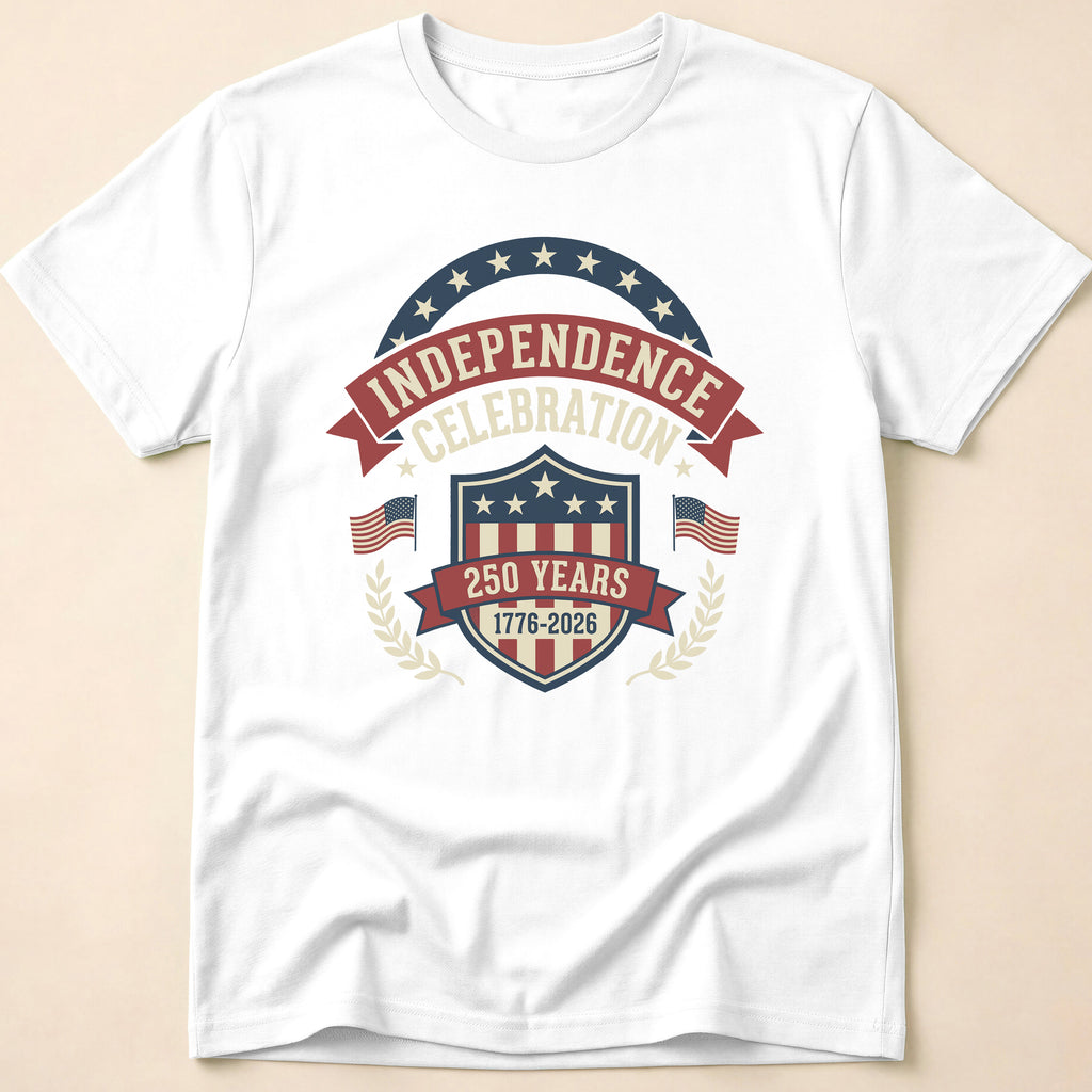 Retro Shield 250 Years Independence Celebration T-Shirt