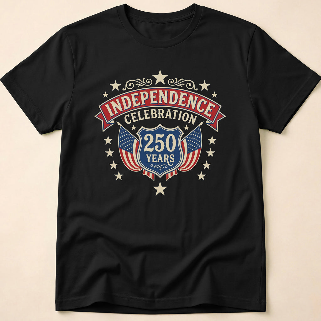 Vintage America 250 Independence Celebration Shield T-Shirt