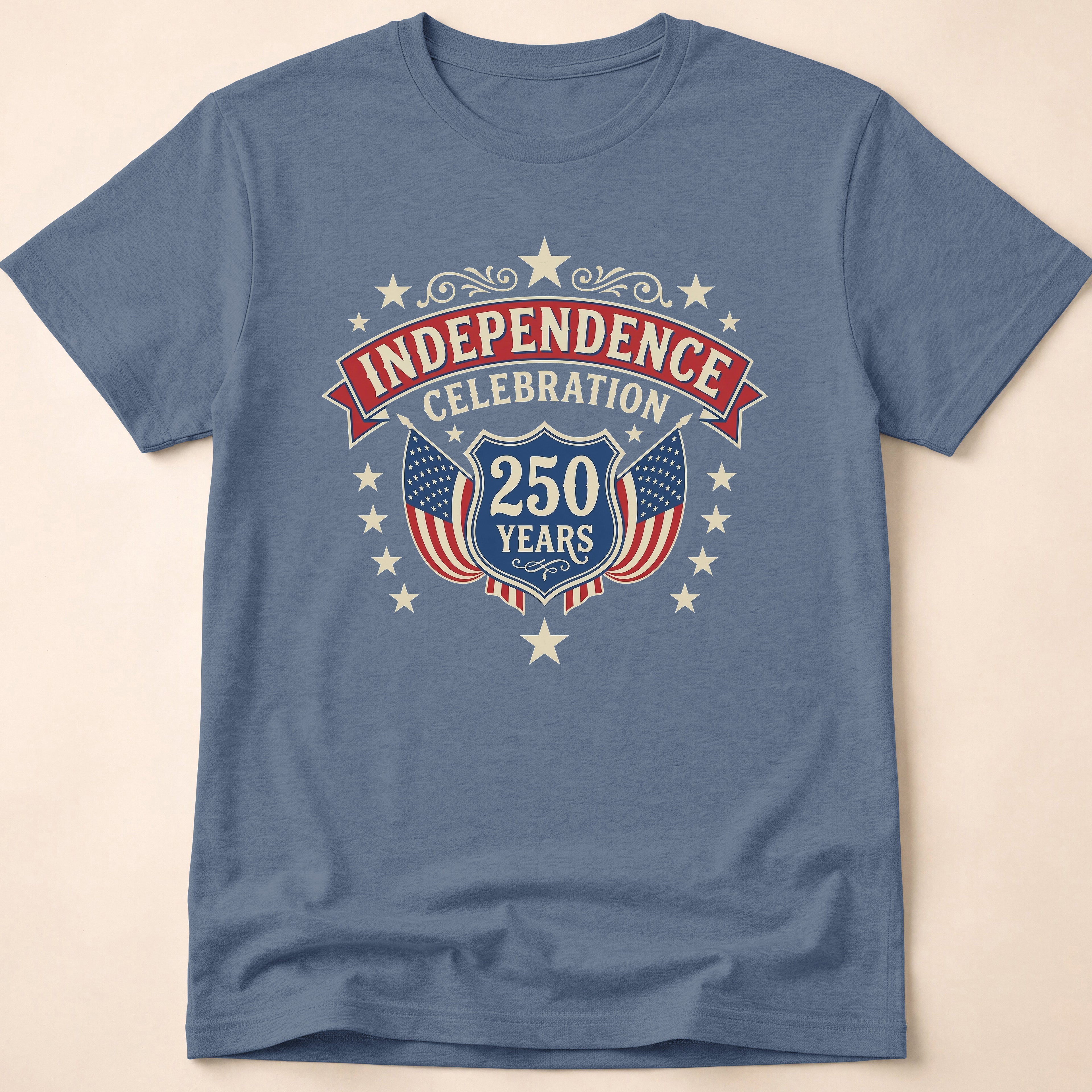Vintage America 250 Independence Celebration Shield T-Shirt