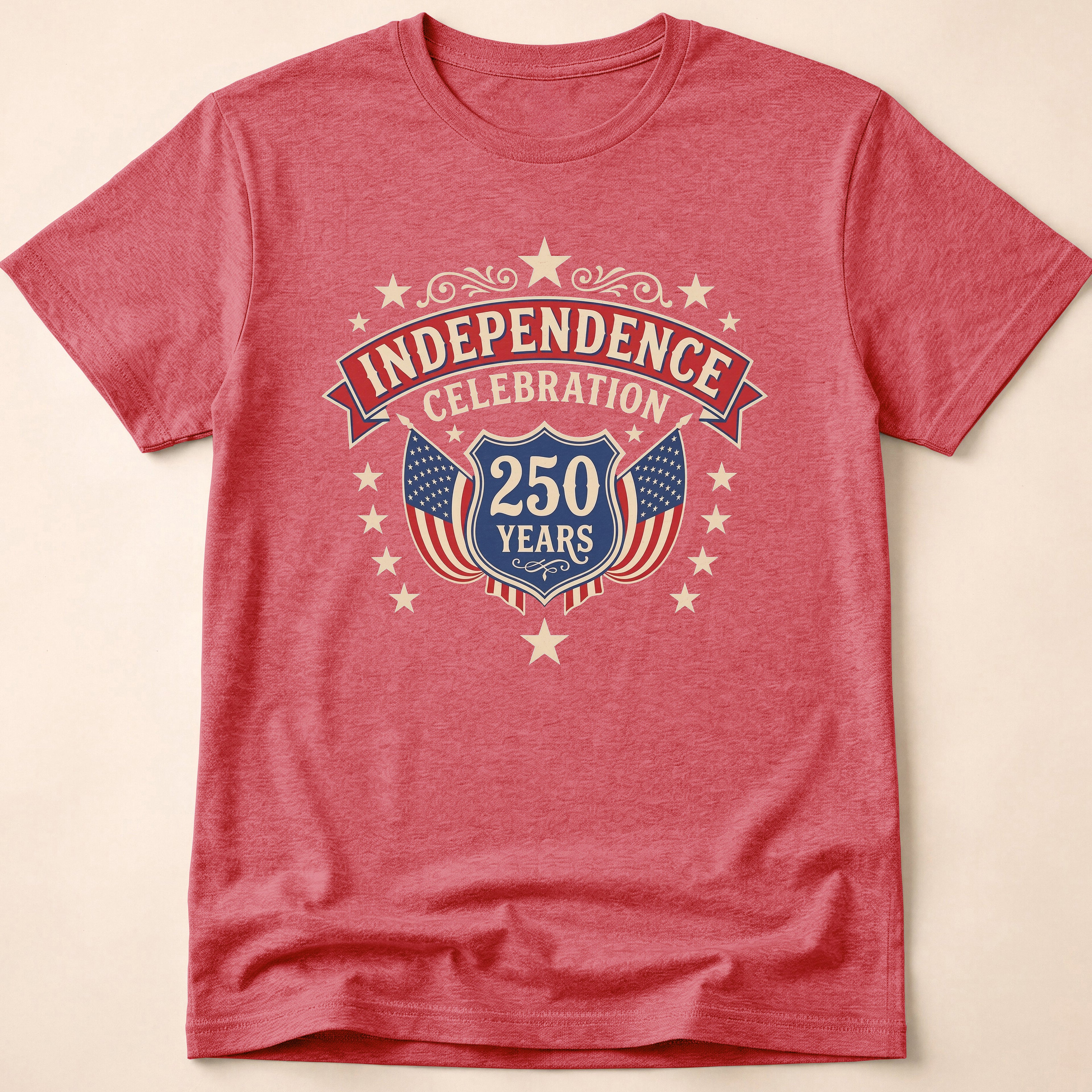 Vintage America 250 Independence Celebration Shield T-Shirt
