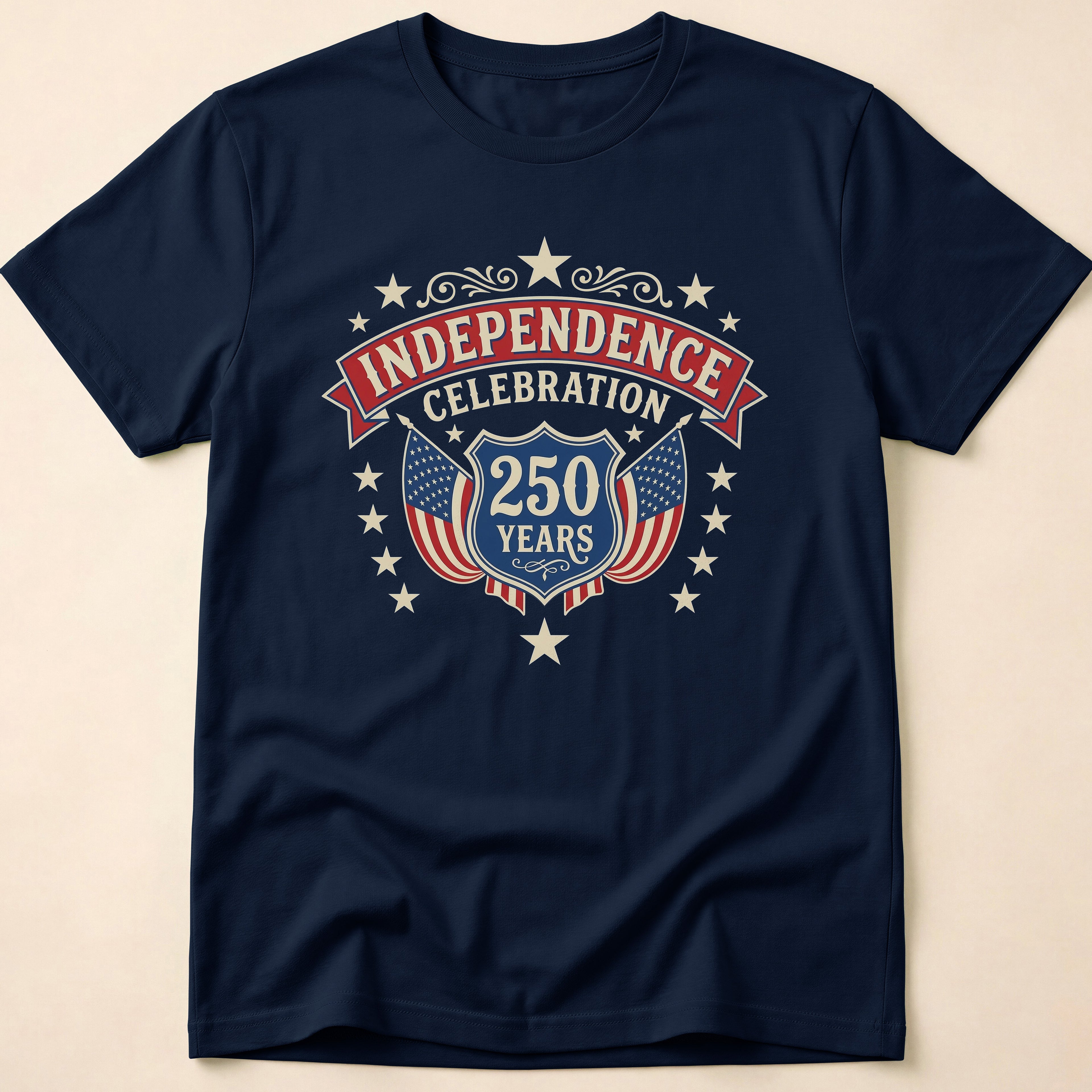 Vintage America 250 Independence Celebration Shield T-Shirt