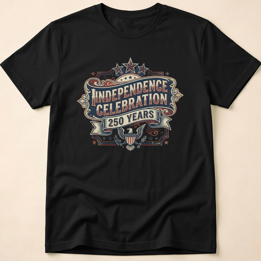 Ornate Banner 250 Years Independence Celebration T-Shirt