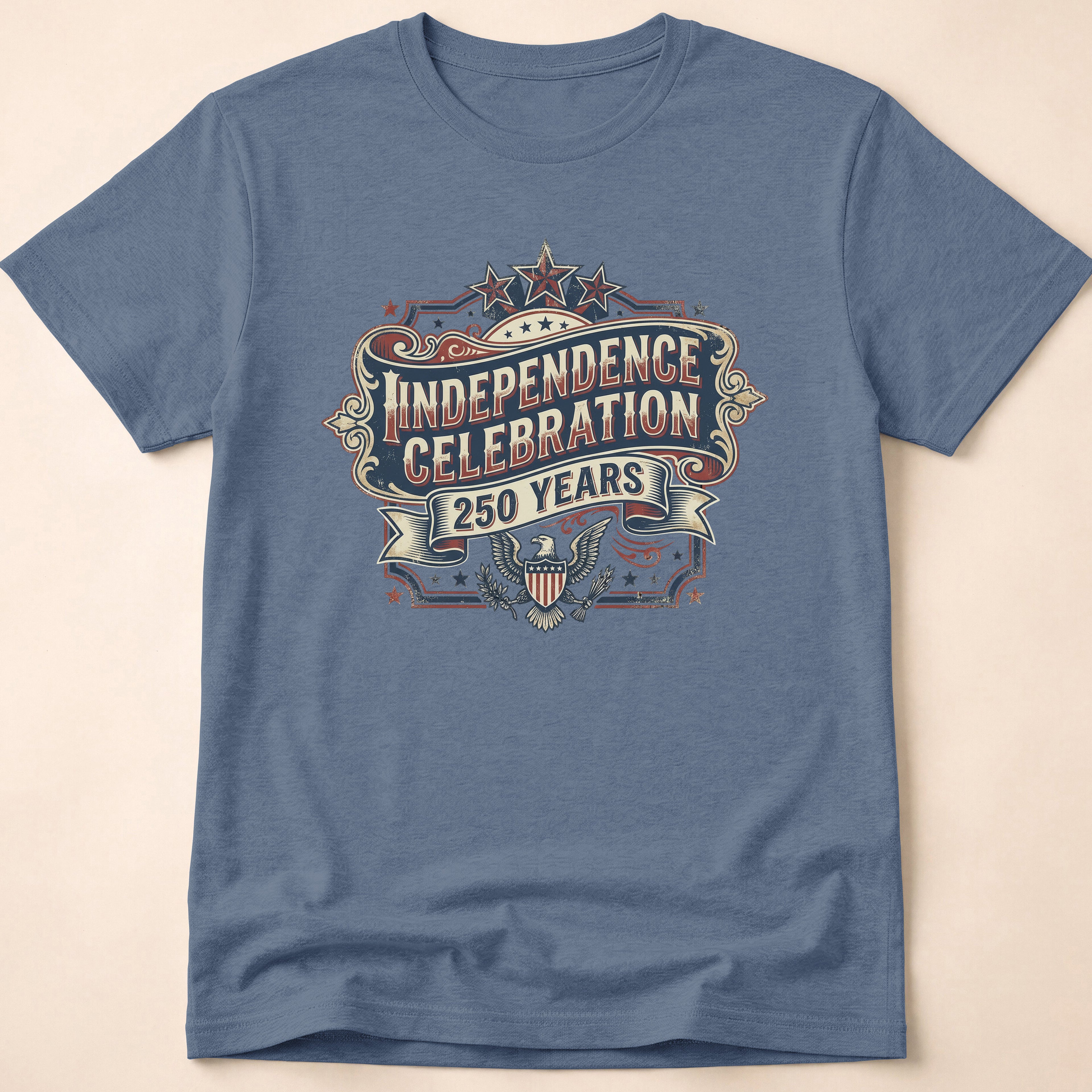 Ornate Banner 250 Years Independence Celebration T-Shirt