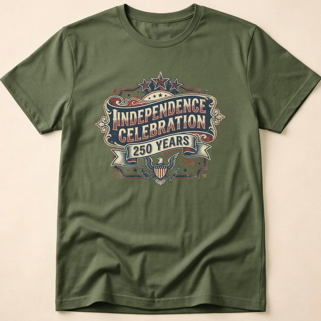Ornate Banner 250 Years Independence Celebration T-Shirt