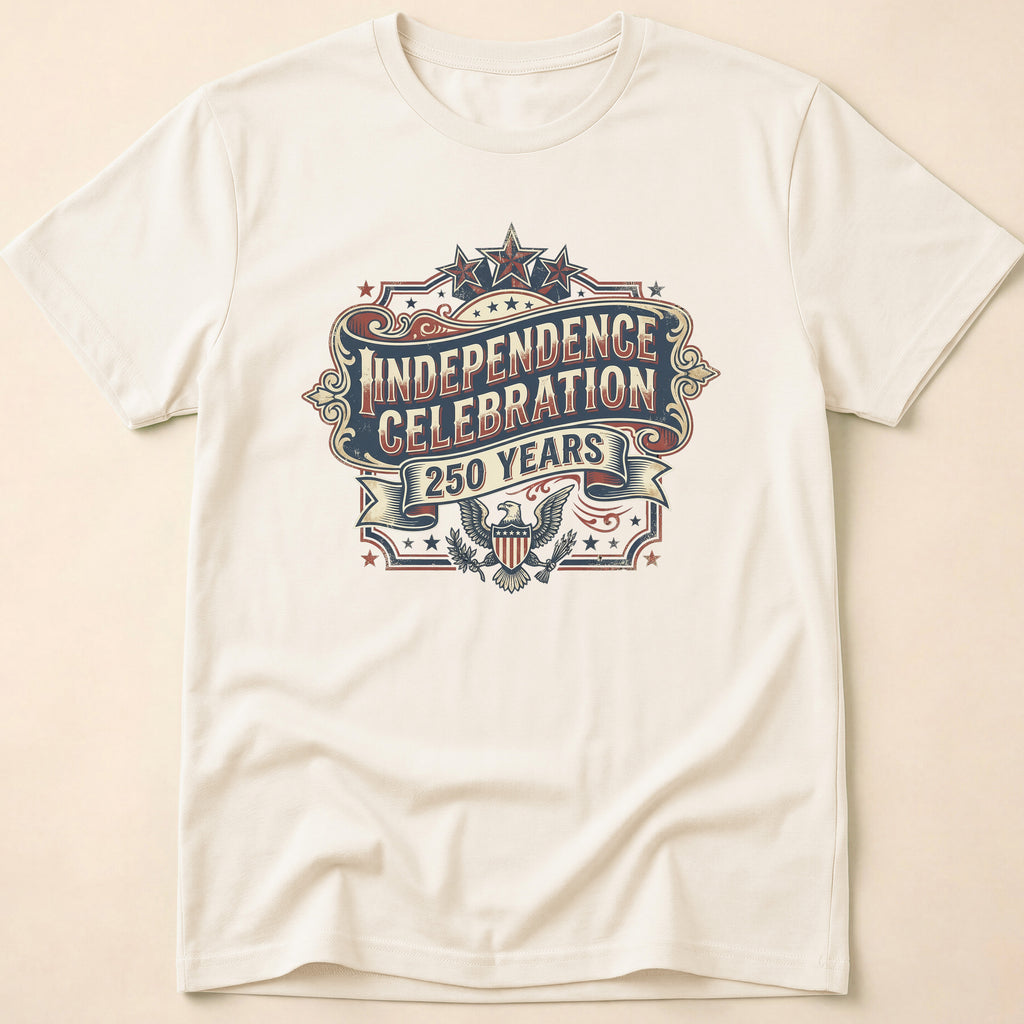 Ornate Banner 250 Years Independence Celebration T-Shirt