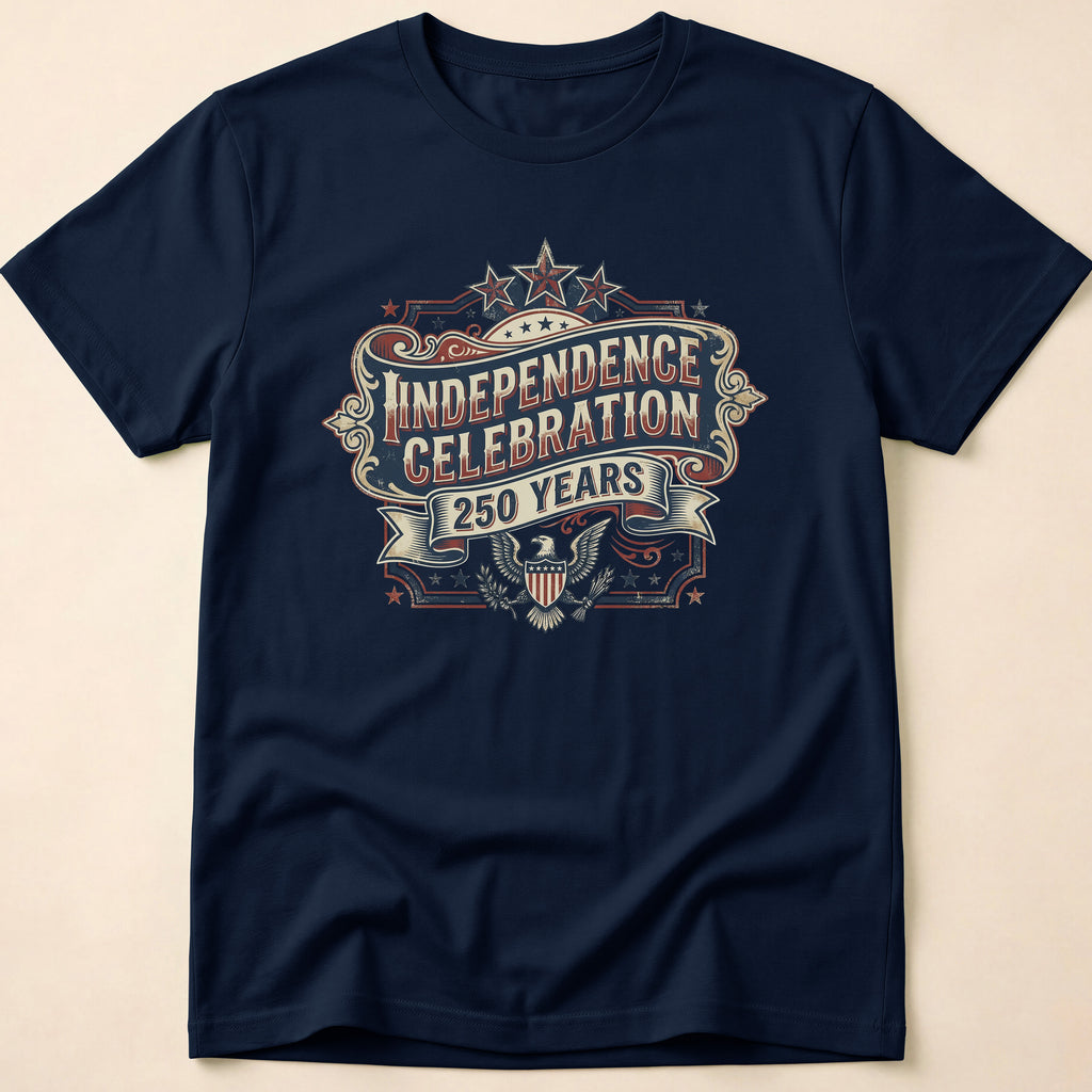 Ornate Banner 250 Years Independence Celebration T-Shirt
