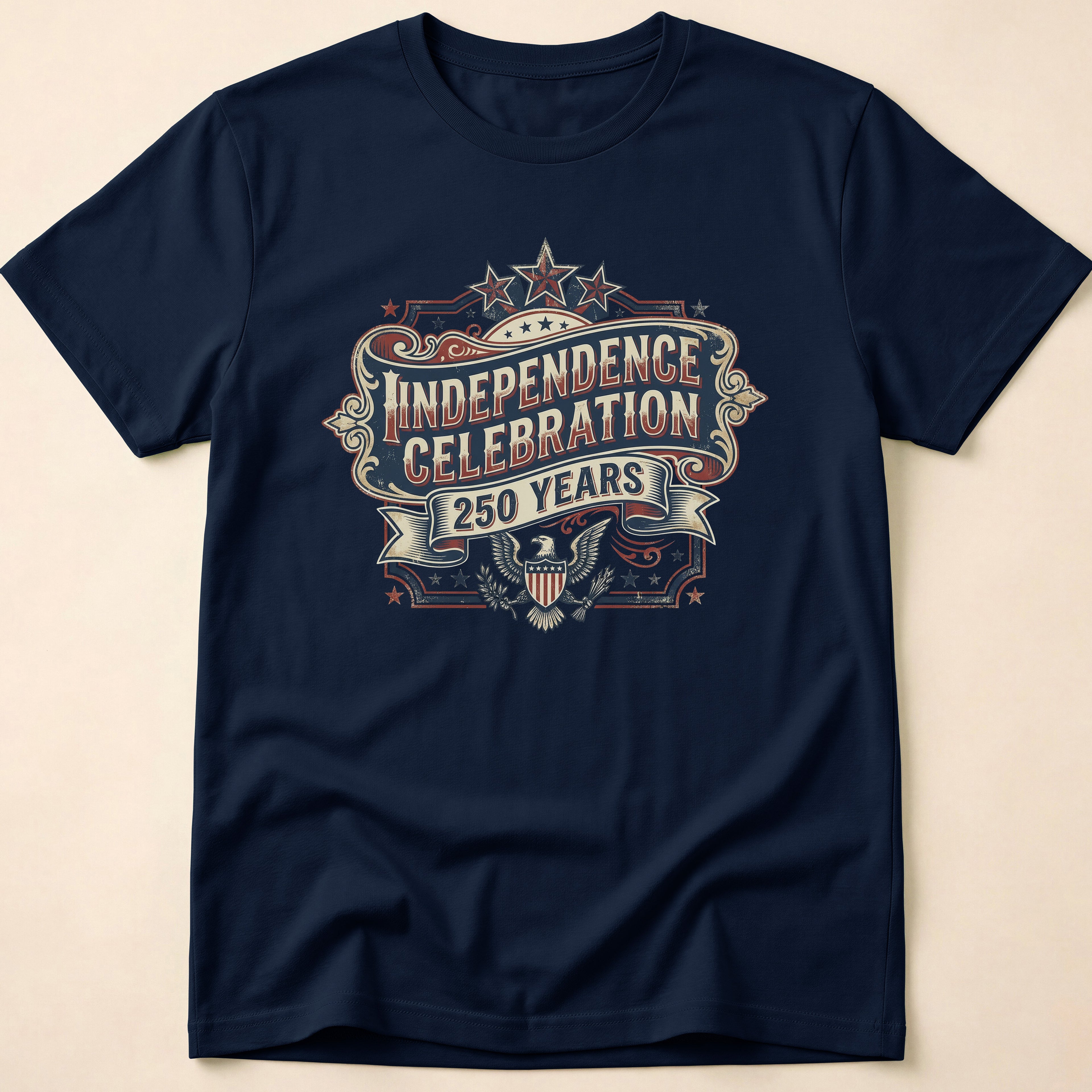 Ornate Banner 250 Years Independence Celebration T-Shirt