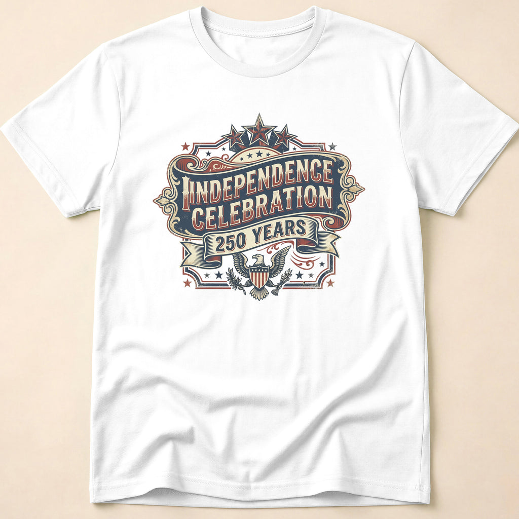 Ornate Banner 250 Years Independence Celebration T-Shirt