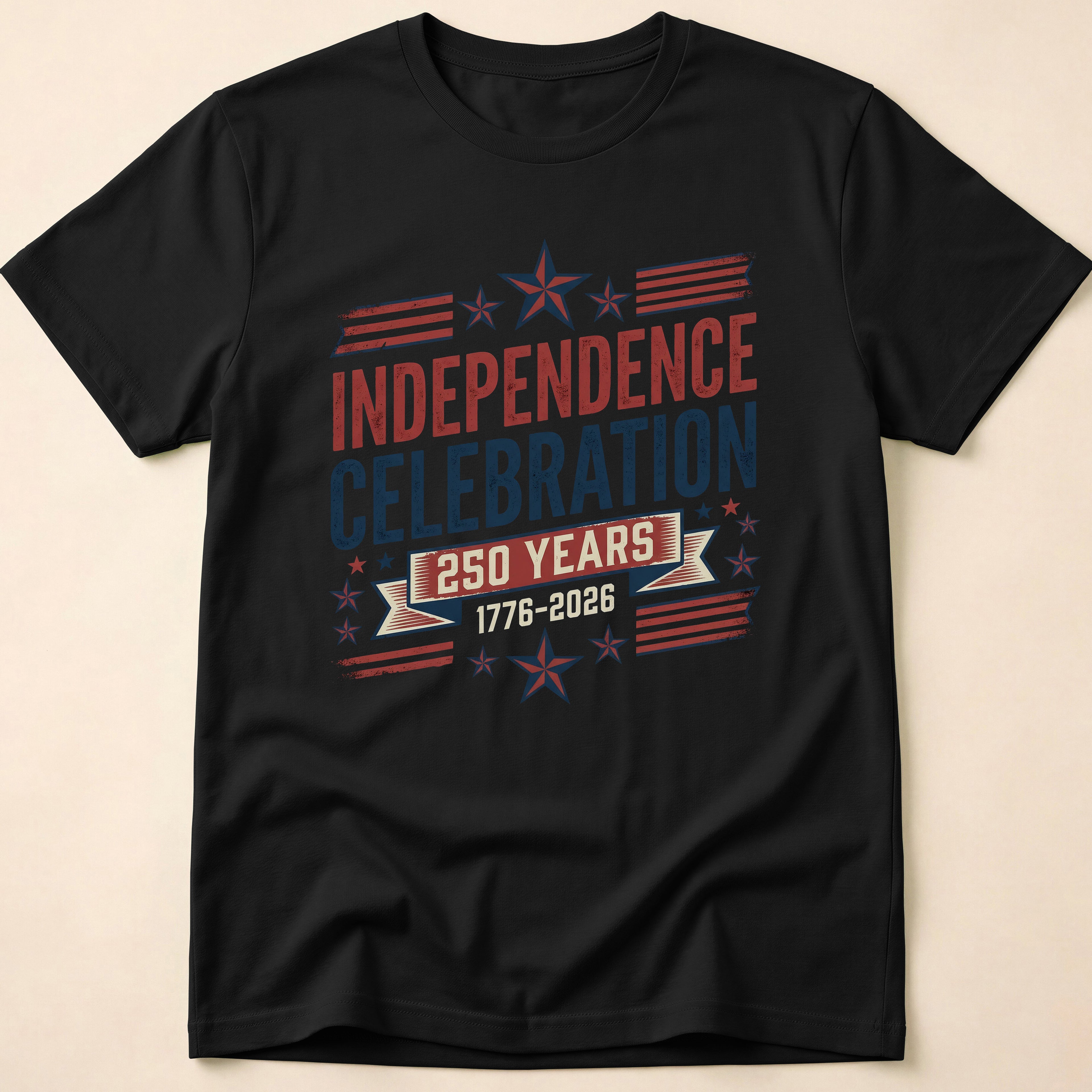 Retro Typography 250 Years Independence Celebration T-Shirt