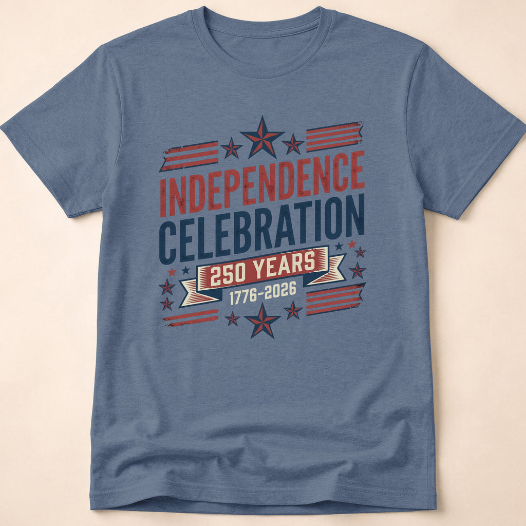 Retro Typography 250 Years Independence Celebration T-Shirt