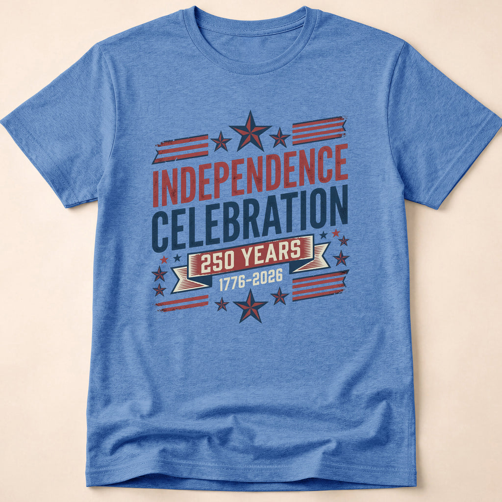 Retro Typography 250 Years Independence Celebration T-Shirt