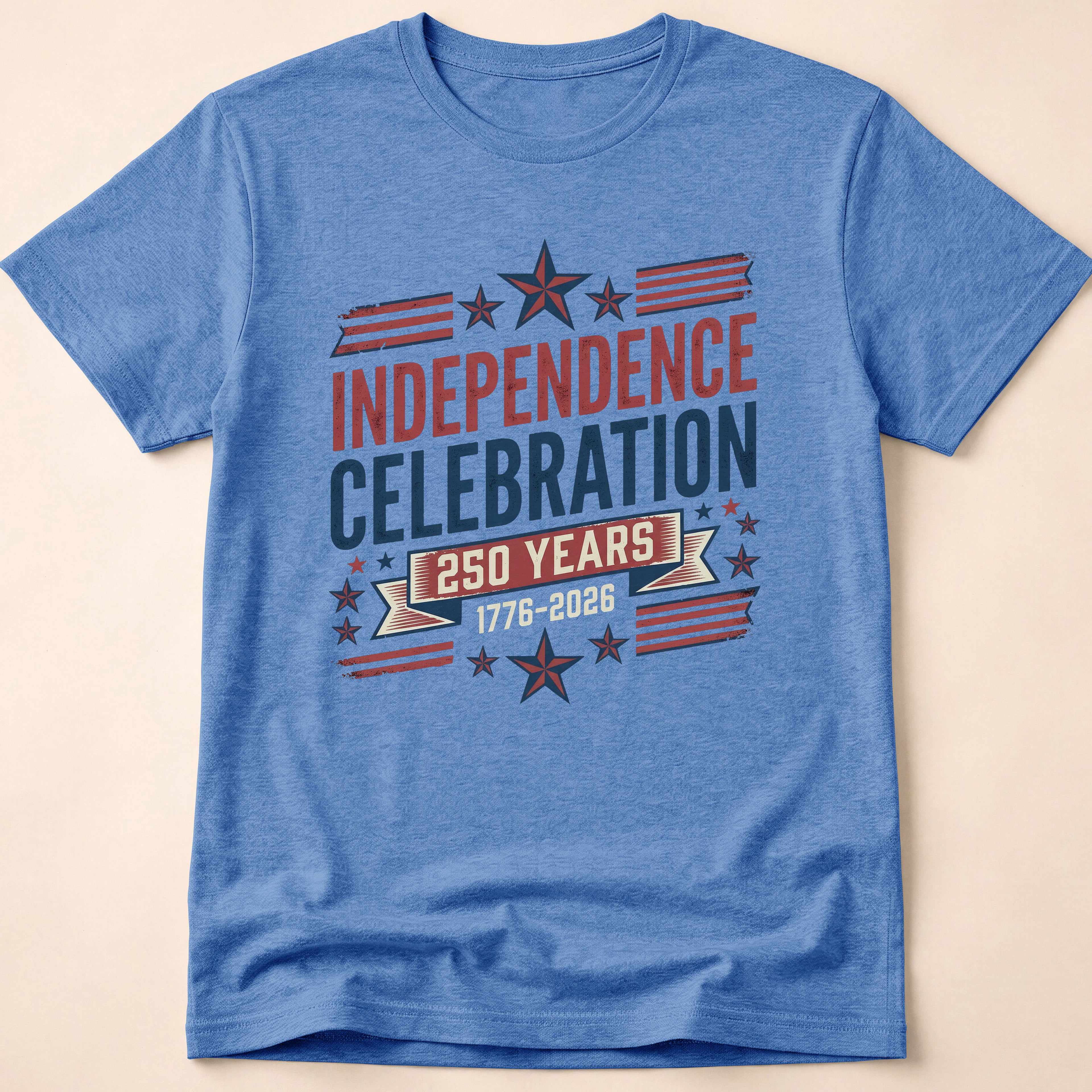 Retro Typography 250 Years Independence Celebration T-Shirt
