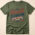 Retro Typography 250 Years Independence Celebration T-Shirt