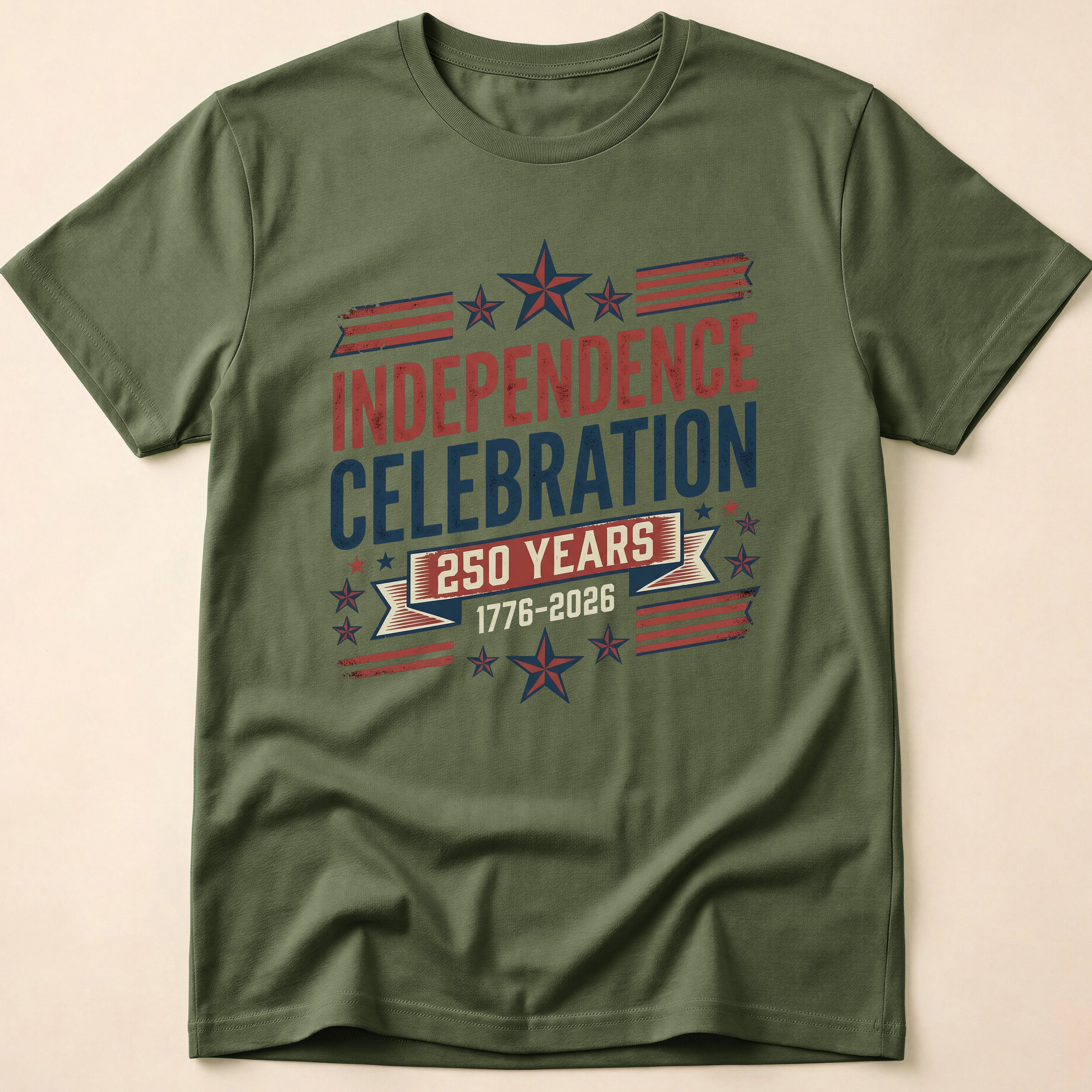 Retro Typography 250 Years Independence Celebration T-Shirt