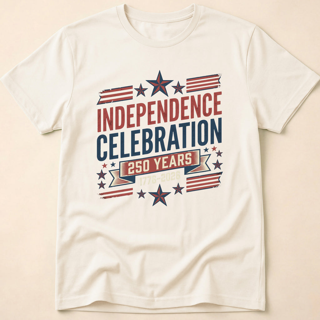 Retro Typography 250 Years Independence Celebration T-Shirt