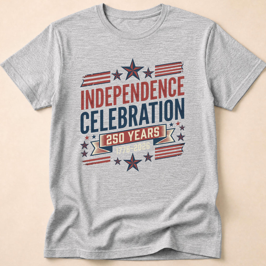 Retro Typography 250 Years Independence Celebration T-Shirt