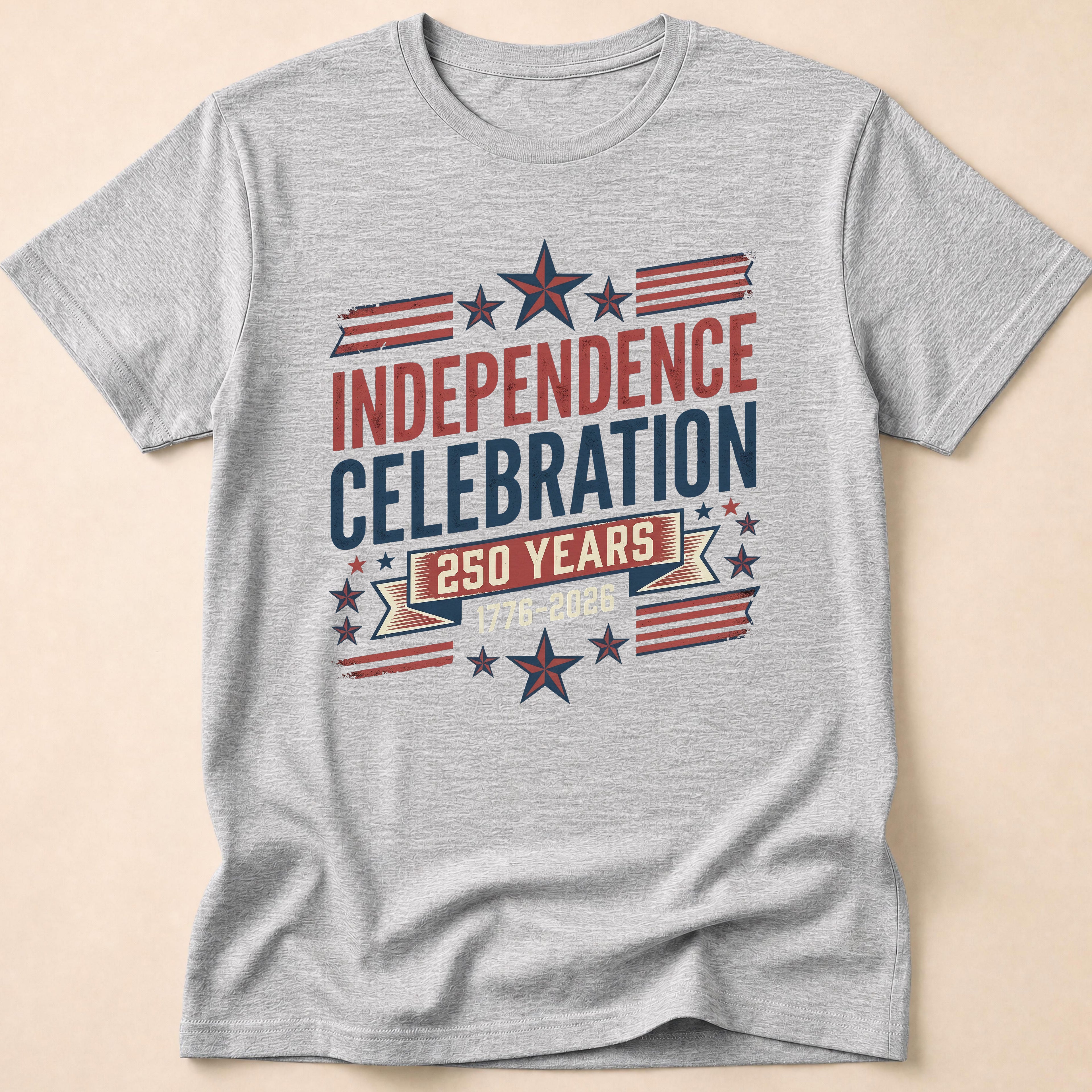 Retro Typography 250 Years Independence Celebration T-Shirt