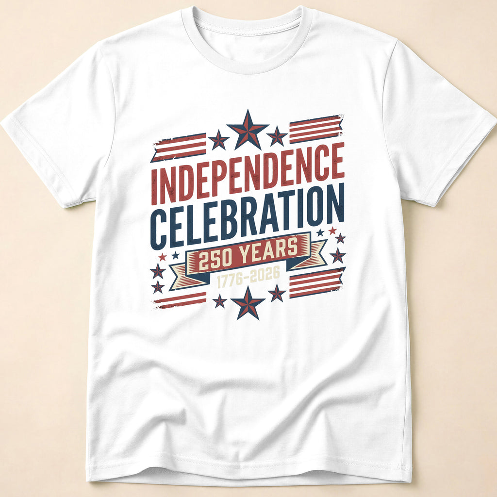 Retro Typography 250 Years Independence Celebration T-Shirt