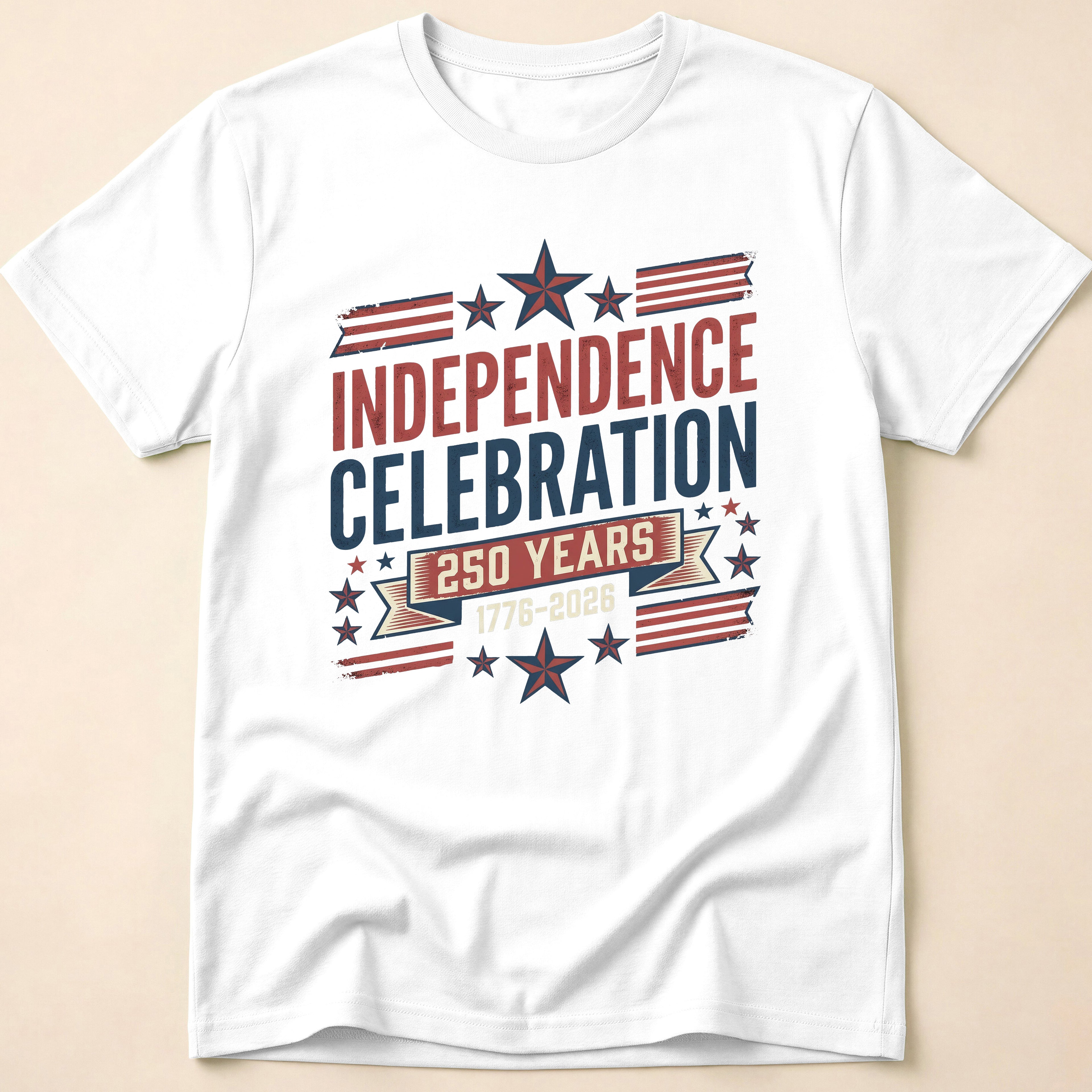 Retro Typography 250 Years Independence Celebration T-Shirt