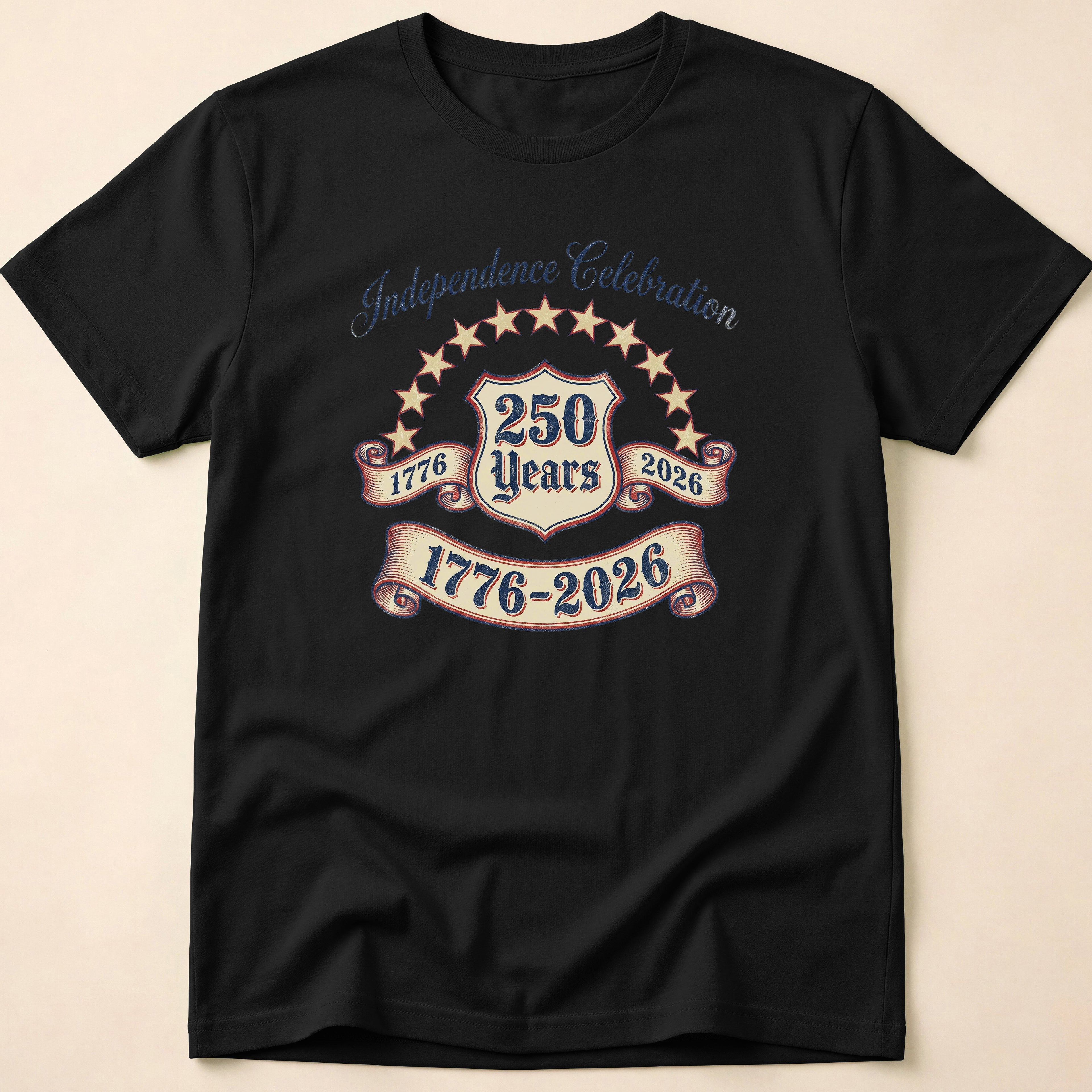 Distressed Ribbon 250 Years Celebration T-Shirt