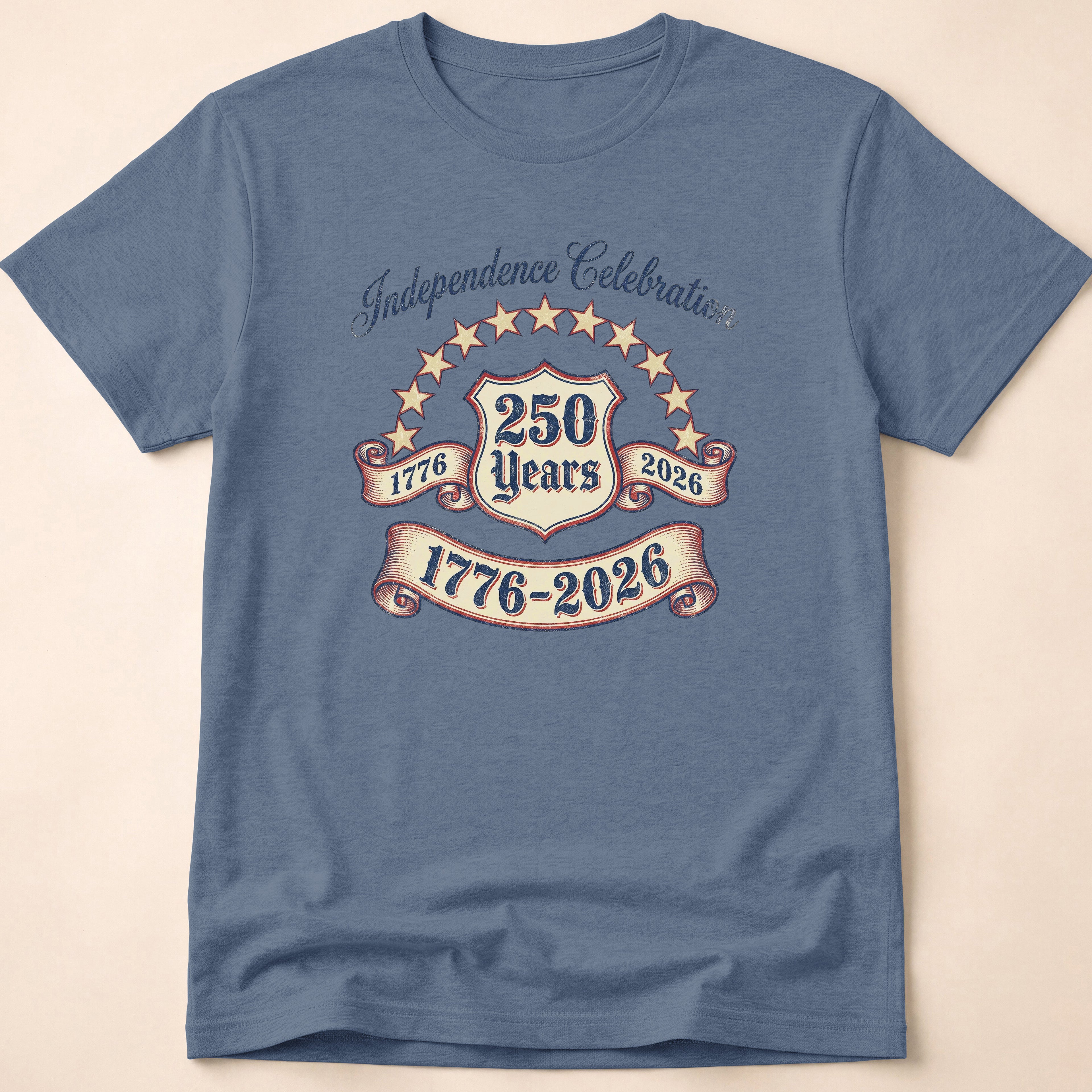 Distressed Ribbon 250 Years Celebration T-Shirt