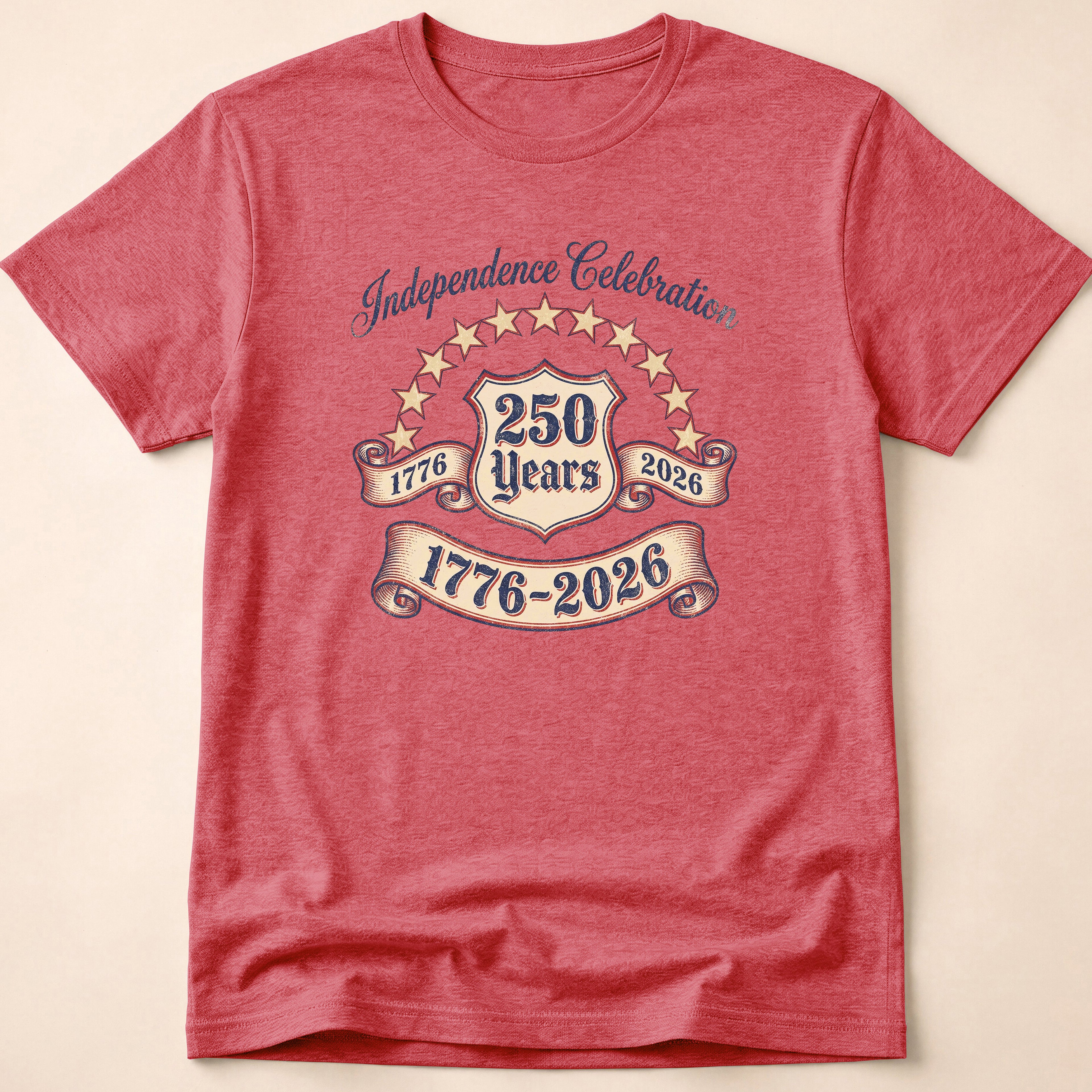 Distressed Ribbon 250 Years Celebration T-Shirt