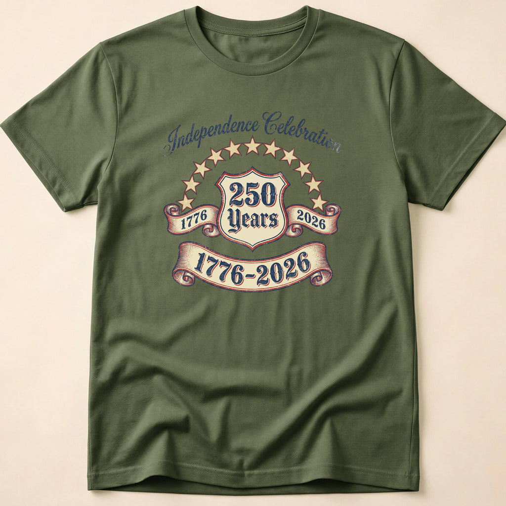 Distressed Ribbon 250 Years Celebration T-Shirt