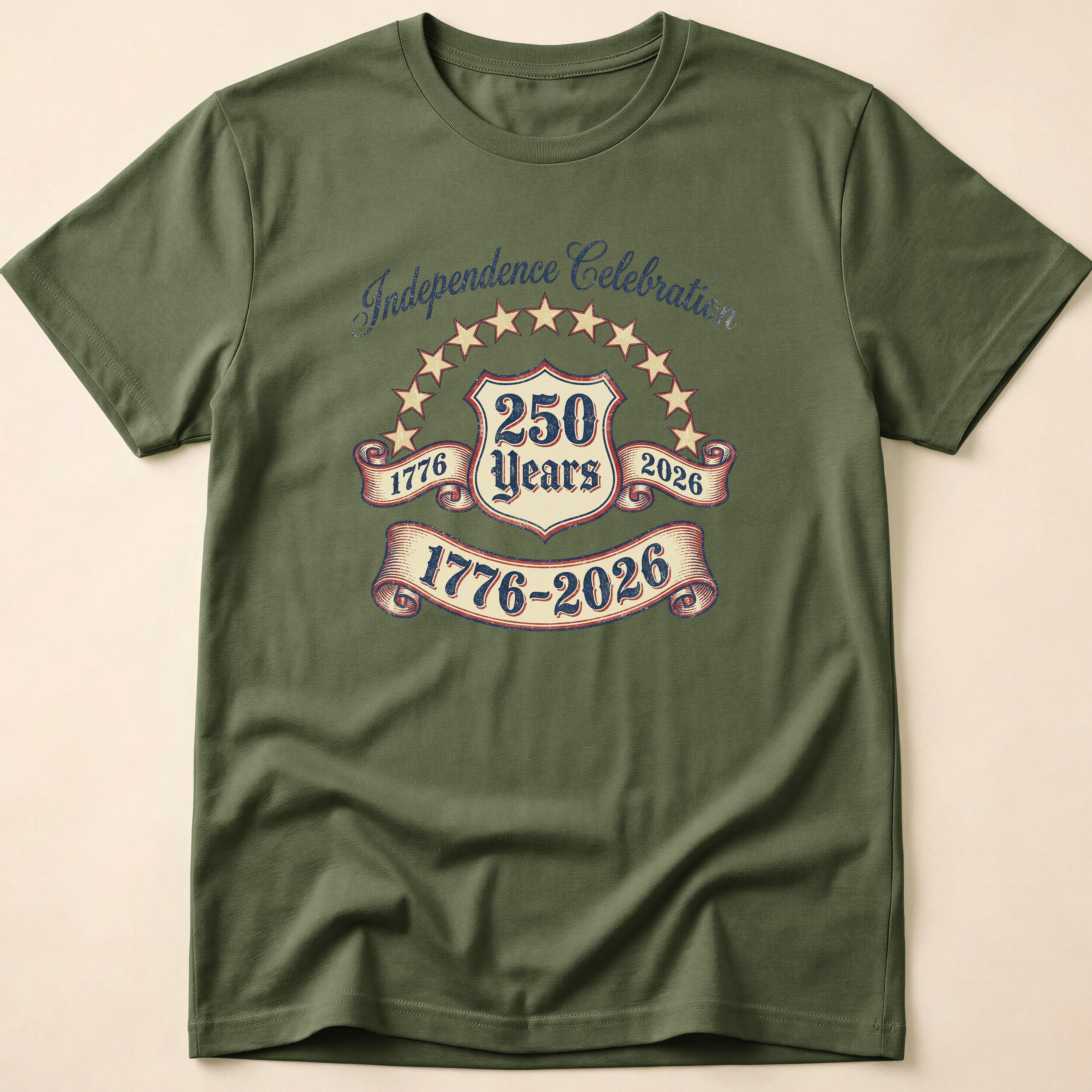 Distressed Ribbon 250 Years Celebration T-Shirt
