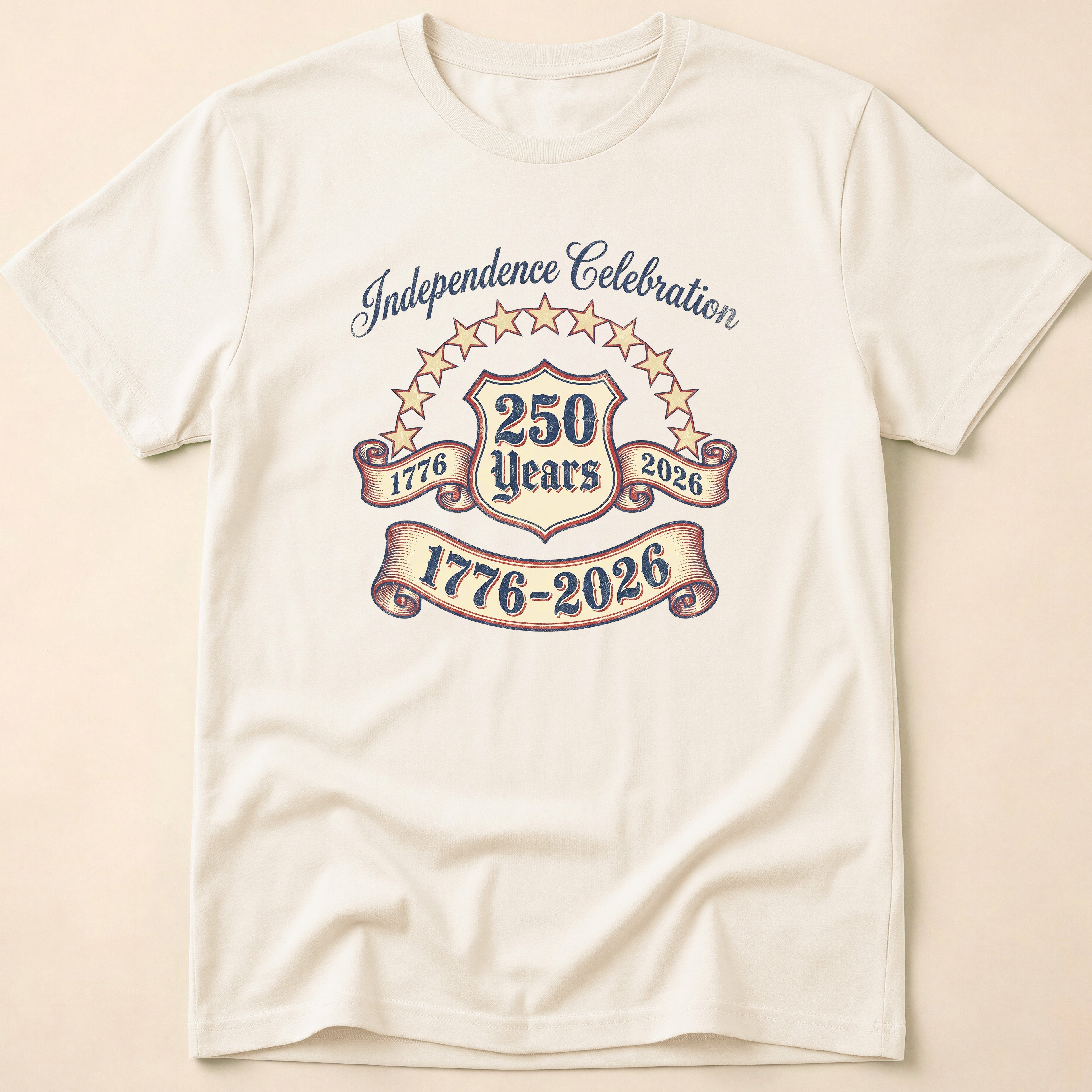 Distressed Ribbon 250 Years Celebration T-Shirt