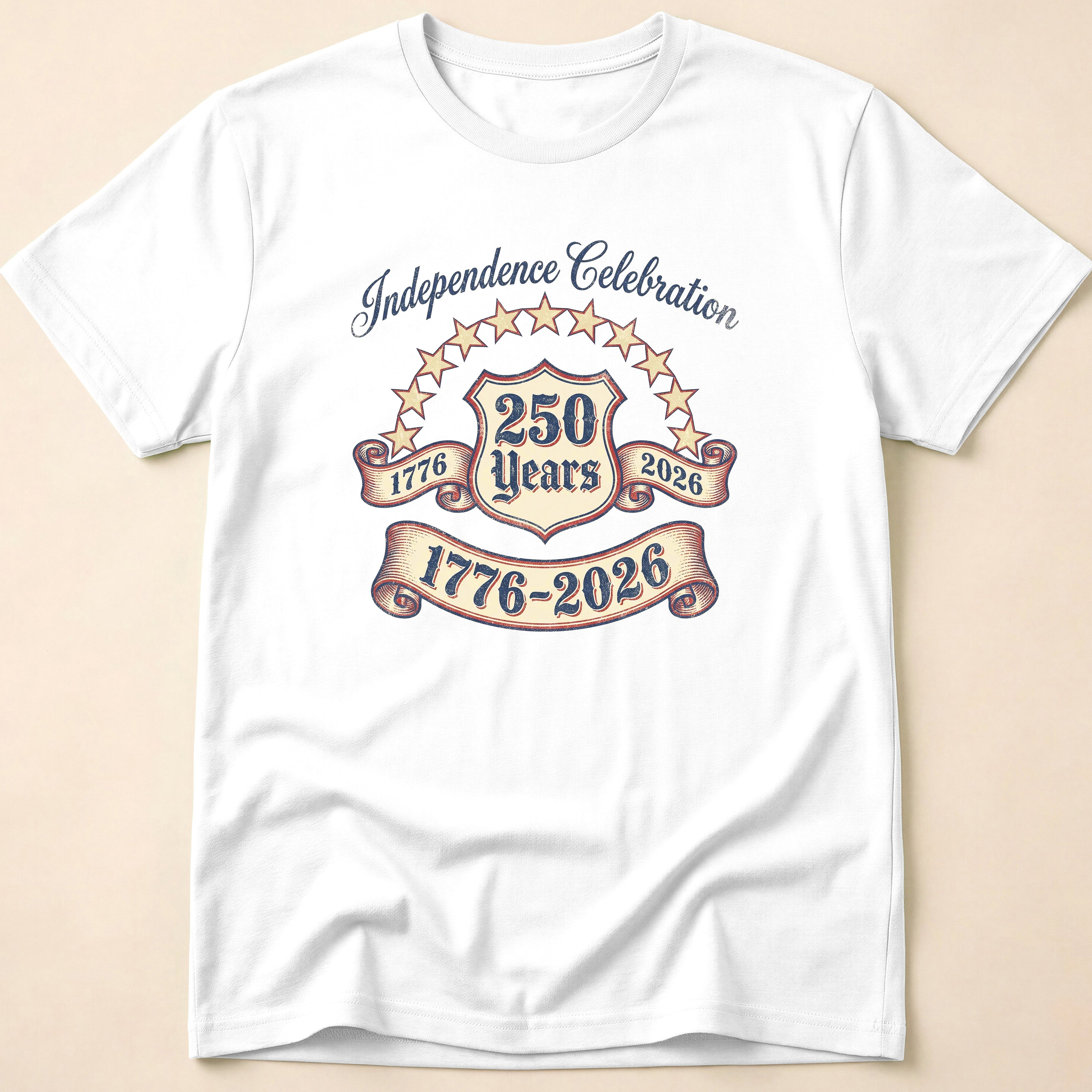 Distressed Ribbon 250 Years Celebration T-Shirt