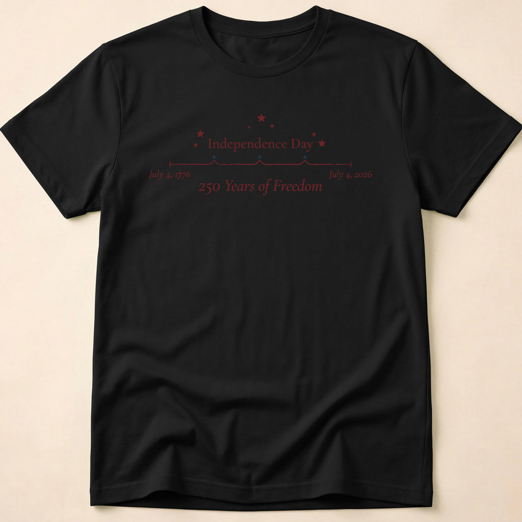 Minimalist 250 Years Of Freedom Anniversary Stars T-Shirt