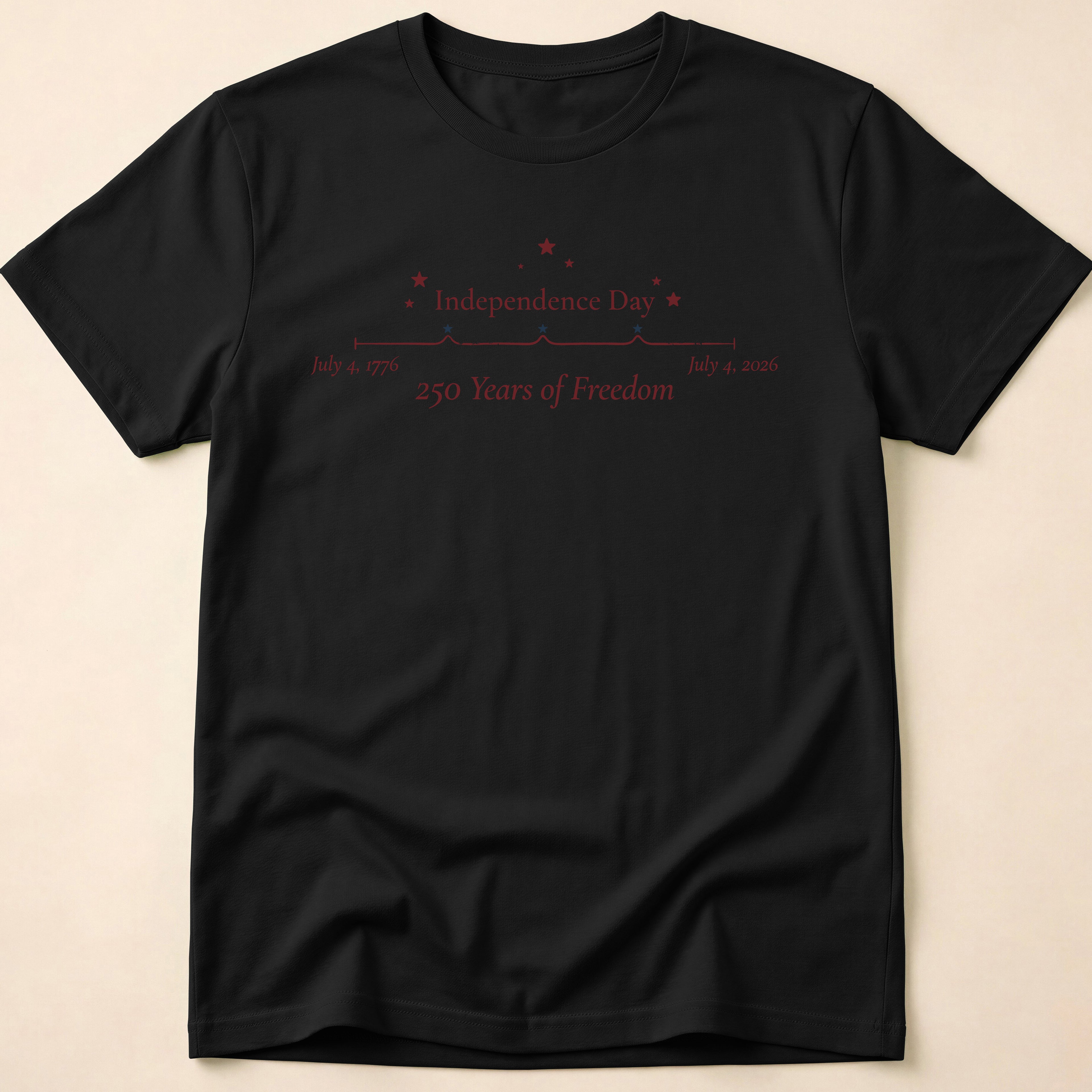 Minimalist 250 Years Of Freedom Anniversary Stars T-Shirt